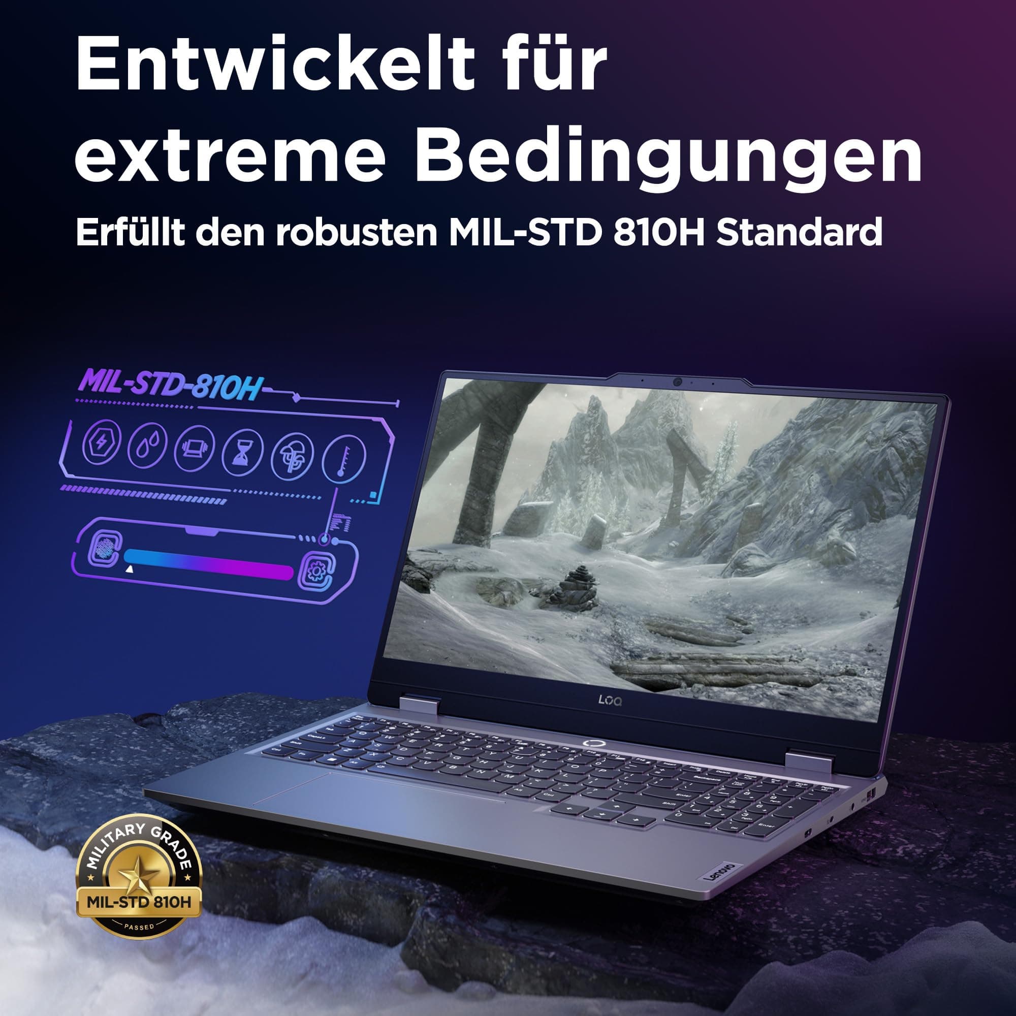 Lenovo LOQ Gaming Laptop | 15.6" Full HD 16:9 Display | 144Hz | AMD Ryzen 7 7435HS | 16GB RAM | 512GB SSD | NVIDIA GeForce RTX4050 | QWERTZ | Free DOS | grau | AI Chip LA1 Bild 5