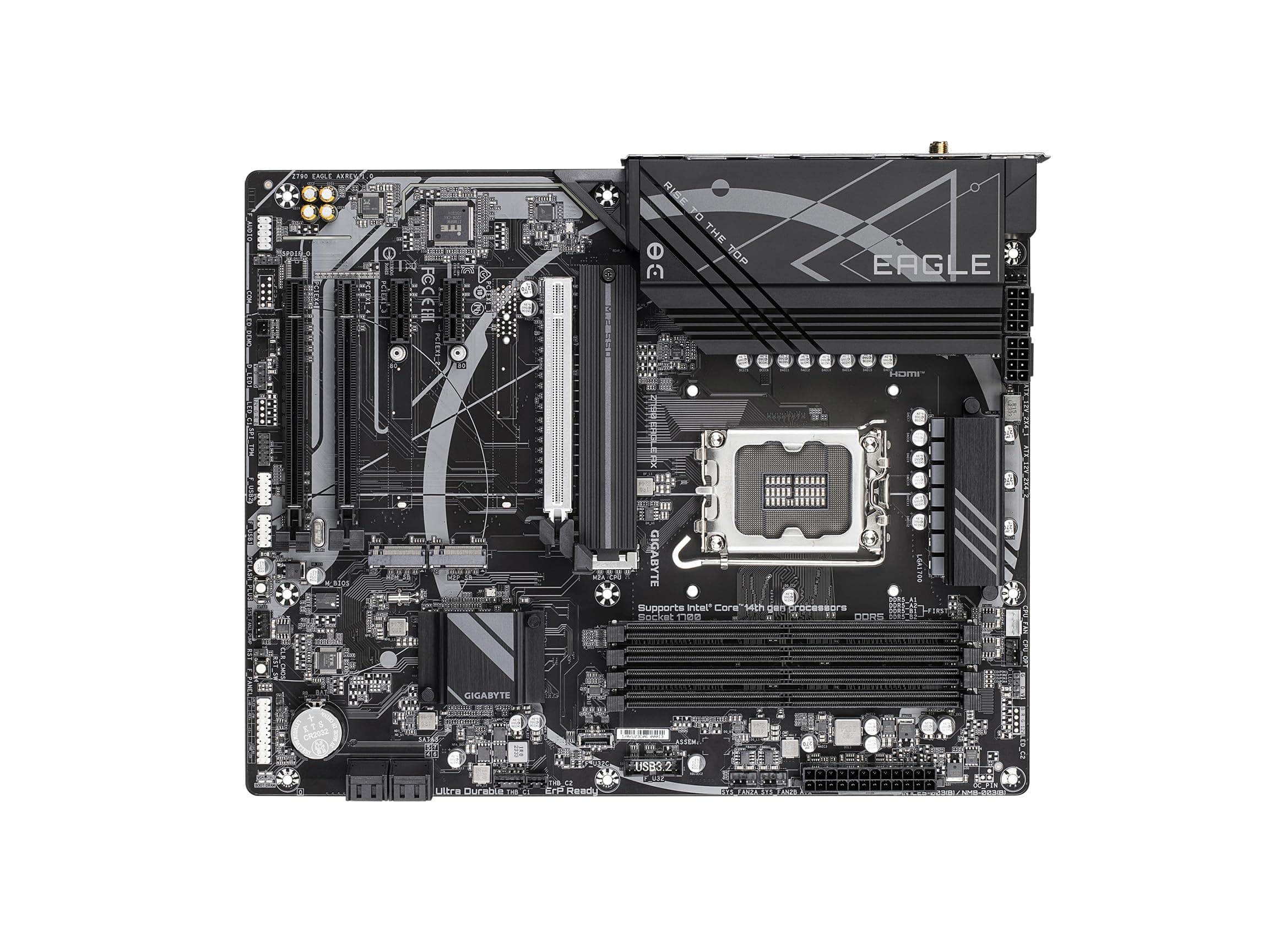 GIGABYTE Z790 Eagle AX LGA 1700 Intel Z790 ATX Motherboard mit DDR5, M.2, PCIe 5.0, USB 3.2 Gen2X2 Type-C, Intel Wi-Fi 6E, 2.5GbE LAN, Q-Flash Plus, EZ-Latch Bild 7