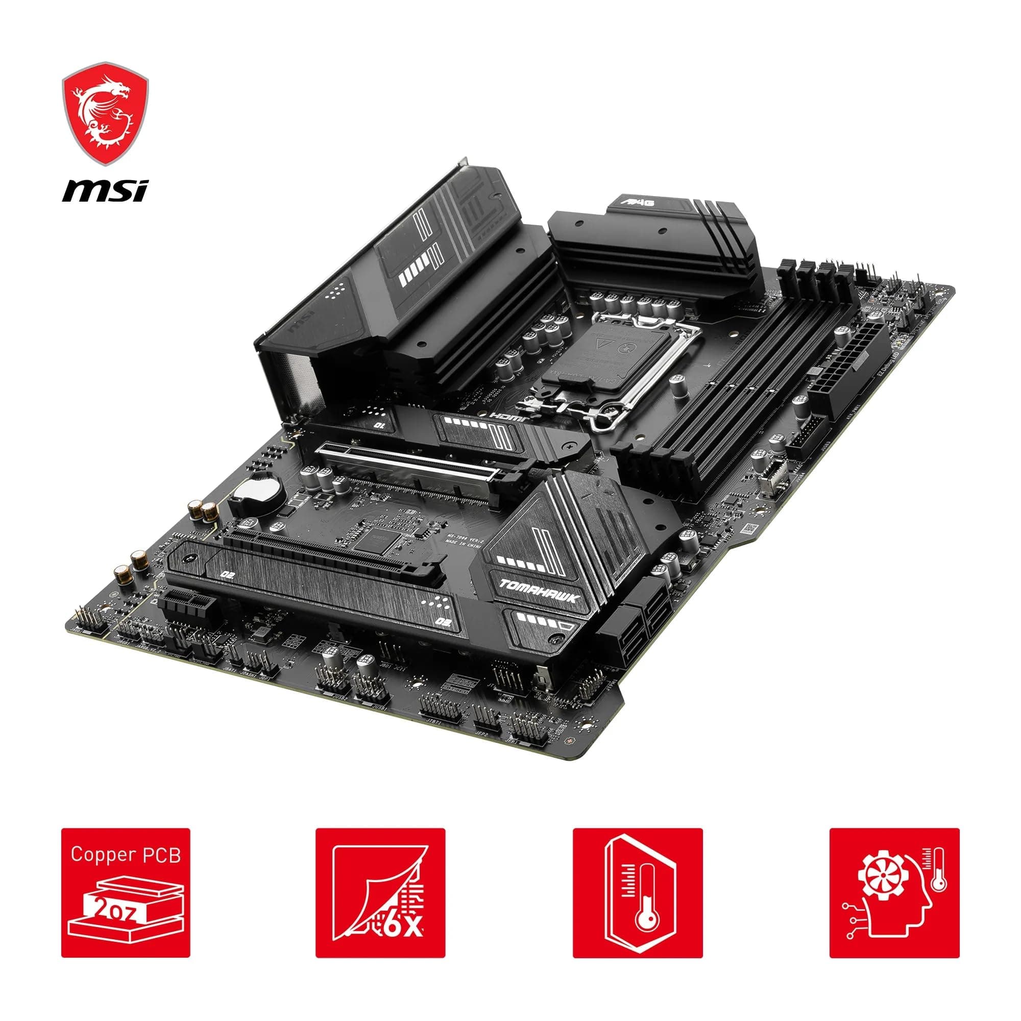 MSI MAG B760 Tomahawk WiFi Mainboard, ATX - Unterstützt Intel Core Prozessoren der 12., 13. & 14. Generation, LGA 1700-75A DrMOS VRM, DDR5 Memory Boost 7000+MHz/OC, PCIe 5.0 x16, M.2 Gen4, Wi-Fi 6E Bild 7