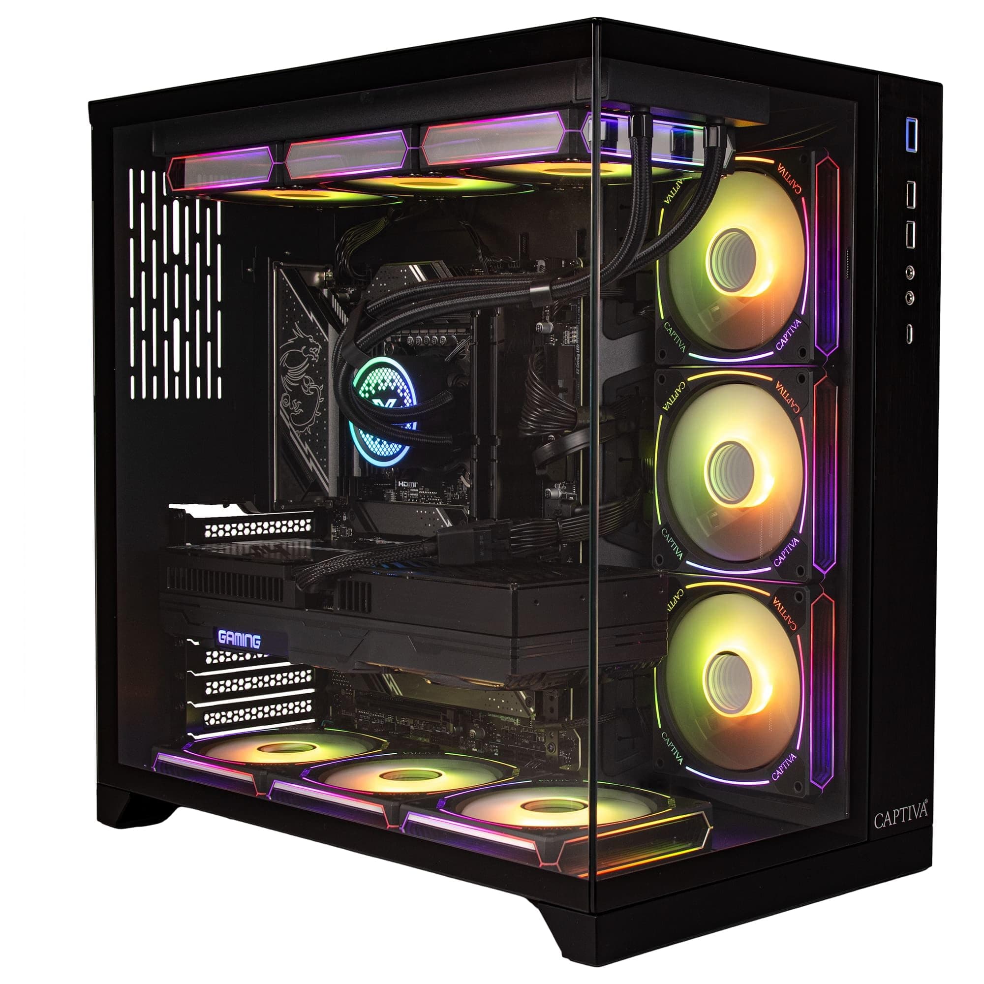 Captiva PC Highend Gaming R90-366 | AMD Ryzen 9 9950X3D | 64GB DDR5 RAM | NVIDIA GeForce RTX 5080 16GB | 2 TB SSD | 2 TB HDD | ohne OS