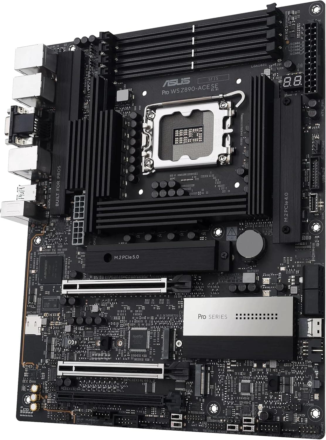 ASUS PRO WS Z890-ACE SE Workstation Mainboard Sockel Intel LGA 1851 (ATX, PCIe 5.0, DDR5, 10Gb & 2,5Gb-Ethernet, 4X M.2-Steckplätze, 1x USB 20Gpbs-Frontanschluss, Onboard-BMC) Bild 5