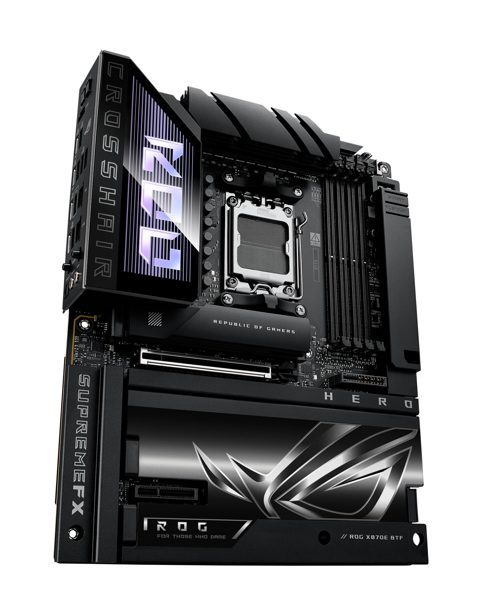 ASUS ROG Crosshair X870E Glacial Gaming Mainboard Sockel AMD AM5 (E-ATX, Advanced AI, DDR5, 10G Ethernet, WiFi 7, 2X PCIe 5.0 NVMe SSD, 2X PCIe 4.0 M.2, 12x USB 10Gbps) Bild 5