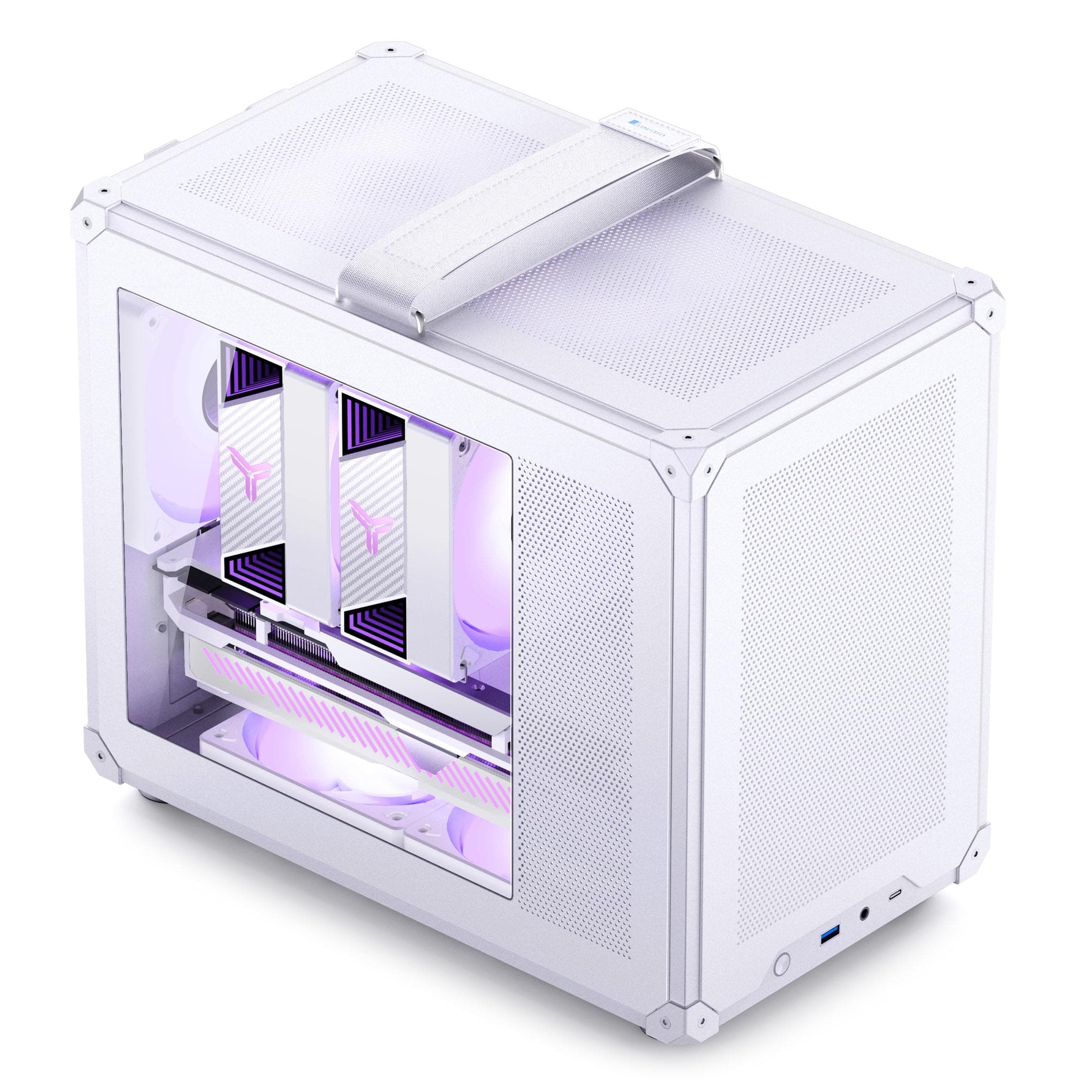 Jonsbo C6 MAX PC-Gehäuse Weiß – kompaktes mATX Case mit Tragegriff, Airflow-Mesh, Platz für GPU bis 335mm, CPU-Kühler bis 170mm, 5 Lüfterplätze Bild 5