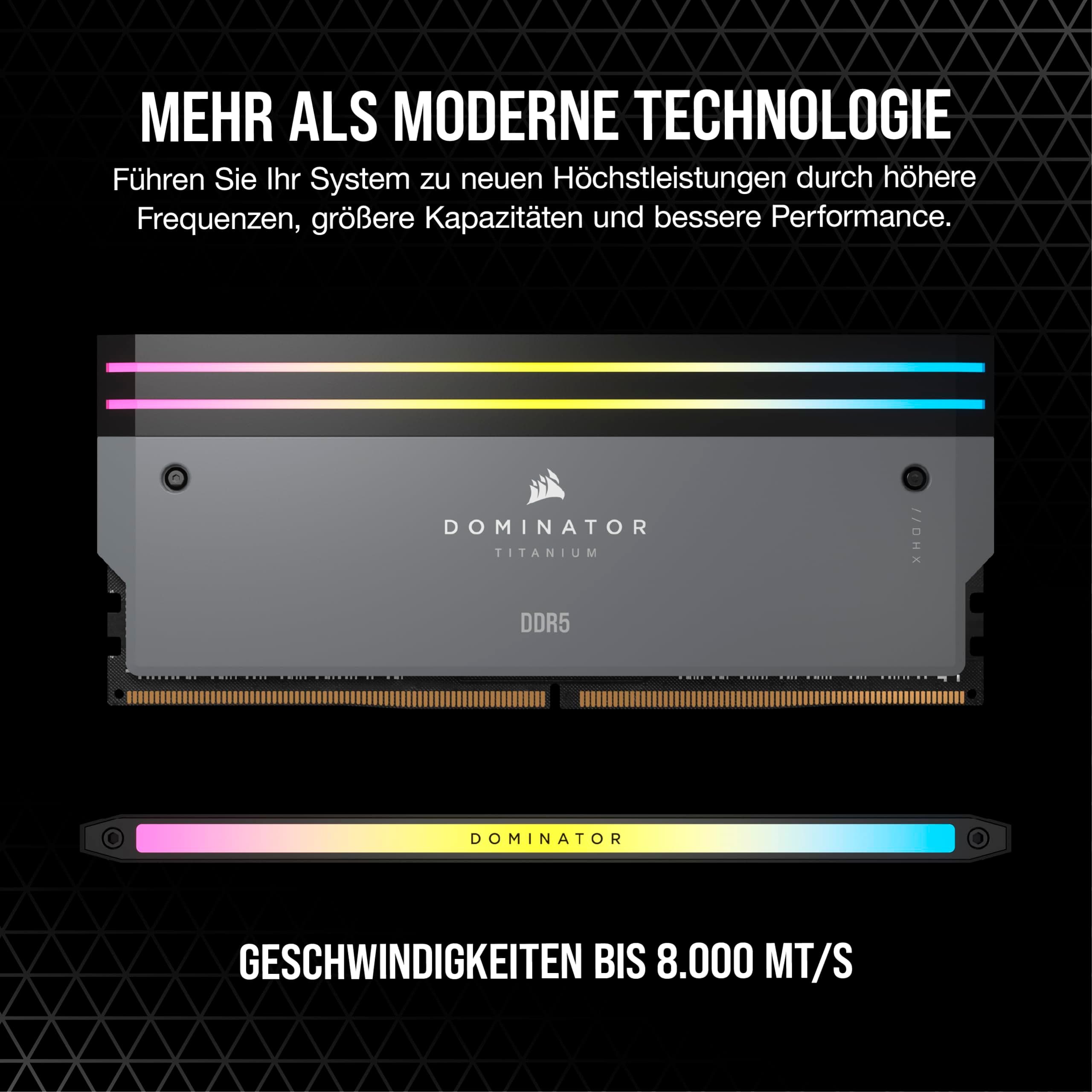 CORSAIR DOMINATOR TITANIUM RGB DDR5 RAM 32GB (2x16GB) Bis zu 6000MHz CL30 AMD EXPO Intel XMP 3.0 Desktop-Arbeitsspeicher – Grau (CMP32GX5M2B6000Z30) Grau 32GB (2x16GB) Bild 6