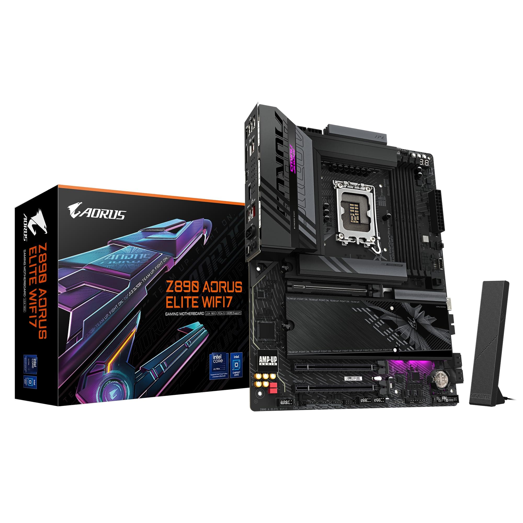 GIGABYTE Z890 AORUS Elite WIFI7 Motherboard - Unterstützt Intel Core Ultra (Serie 2) CPUs, 16+1+2 Phasen VRM, bis zu 8800MHz DDR5 (OC), 1xPCIe 5.0 + 3xPCIe 4.0, Wi-Fi 7, 2.5GbE LAN, Thunderbolt 4 Bild 2