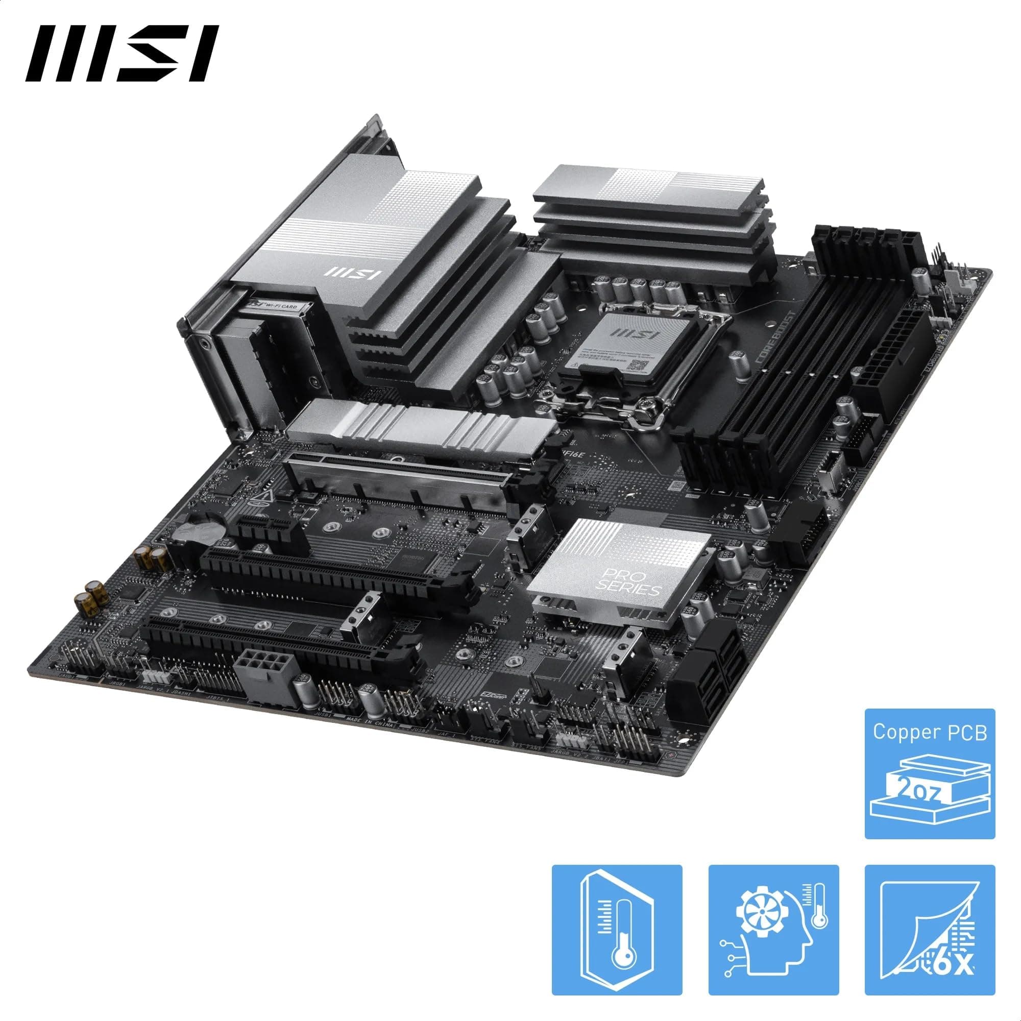 MSI PRO Z890-P WIFI6E Mainboard, ATX – Unterstützt Intel Core Ultra-Prozessoren (Series 2), LGA 1851 – 55A DrMOS, DDR5 Memory Boost (9200+ MT/s OC), PCIe 5.0 x16, M.2 Gen5, Wi-Fi 6E, 5G-LAN Bild 7