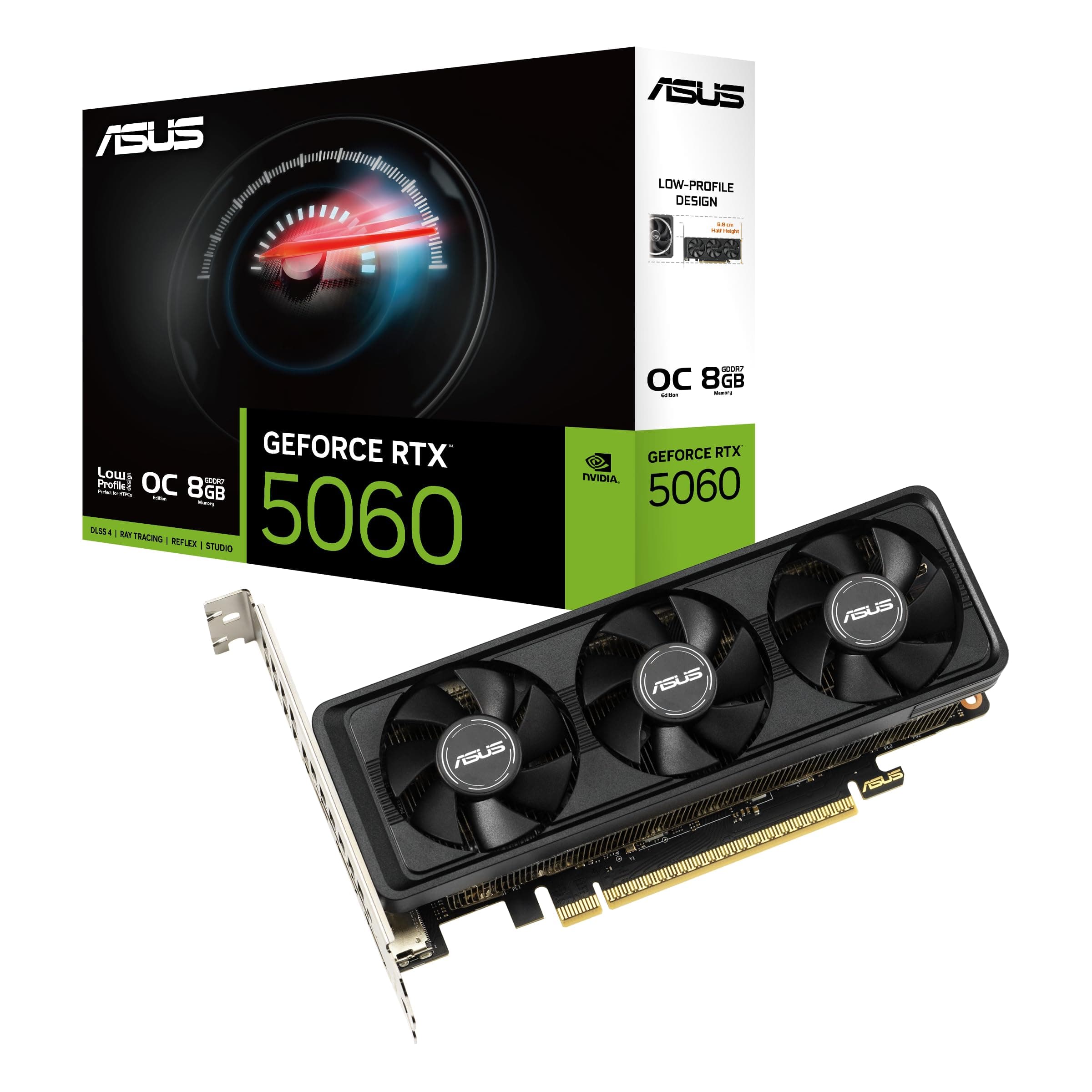 ASUS GeForce RTX 5060 LP BRK 8GB GDDR7 OC Edition Low Profile Gaming Grafikkarte (NVIDIA Blackwell Architektur FP4 und DLSS 4, PCIe 5.0, 2X HDMI 2.1, 1x DisplayPort 2.1a, RTX5060-O8G-LP-BRK) Bild 2