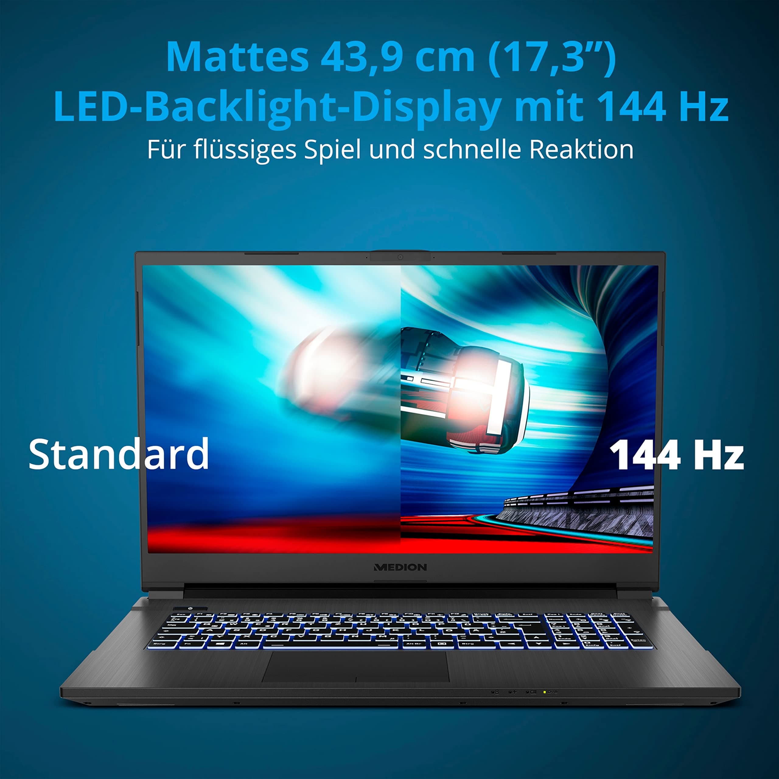 MEDION ERAZER Defender P10 43,9 cm (17,3 Zoll 144Hz) Full HD Gaming Notebook (Intel Core i7-10750H, 16GB DDR4 RAM, 512GB PCIe SSD, 1TB HDD, NVIDIA GeForce RTX 3060 6GB GDDR6, Win 11 Home) Bild 5