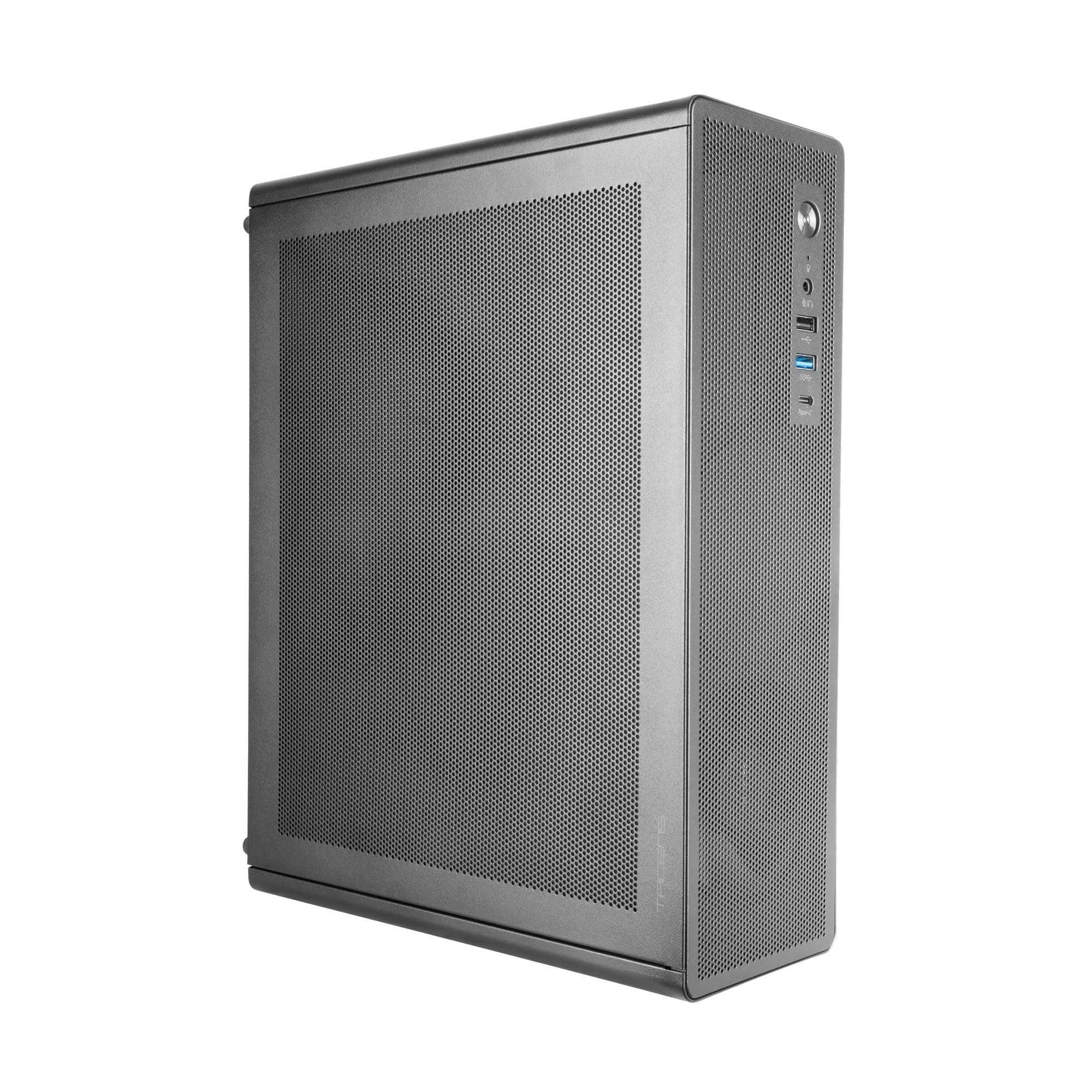 Tacens AEROSLIM500, PC-Gehäuse MicroATX, Staubschutz-Mesh-Panels, TFX-Netzteil 500W, Frontlüfter FDB 90mm, Slim-Minitower kompatibel mit MicroATX und Mini-ITX, USB-C und USB 3.0, Schwarz Bild 2