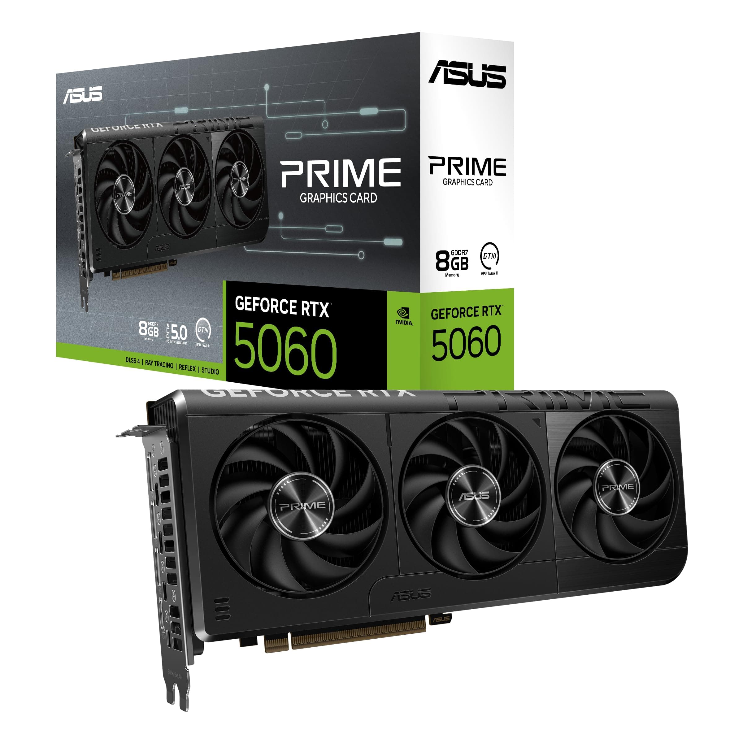ASUS Prime GeForce RTX 5060 8GB GDDR7 Gaming Grafikkarte (Nvidia GeForce RTX5060 DLSS 4, 2,5-Slot Design, PCIe 5.0, 3X DisplayPort 2.1b, 1x HDMI 2.1b, PRIME-RTX5060-8G) Bild 2