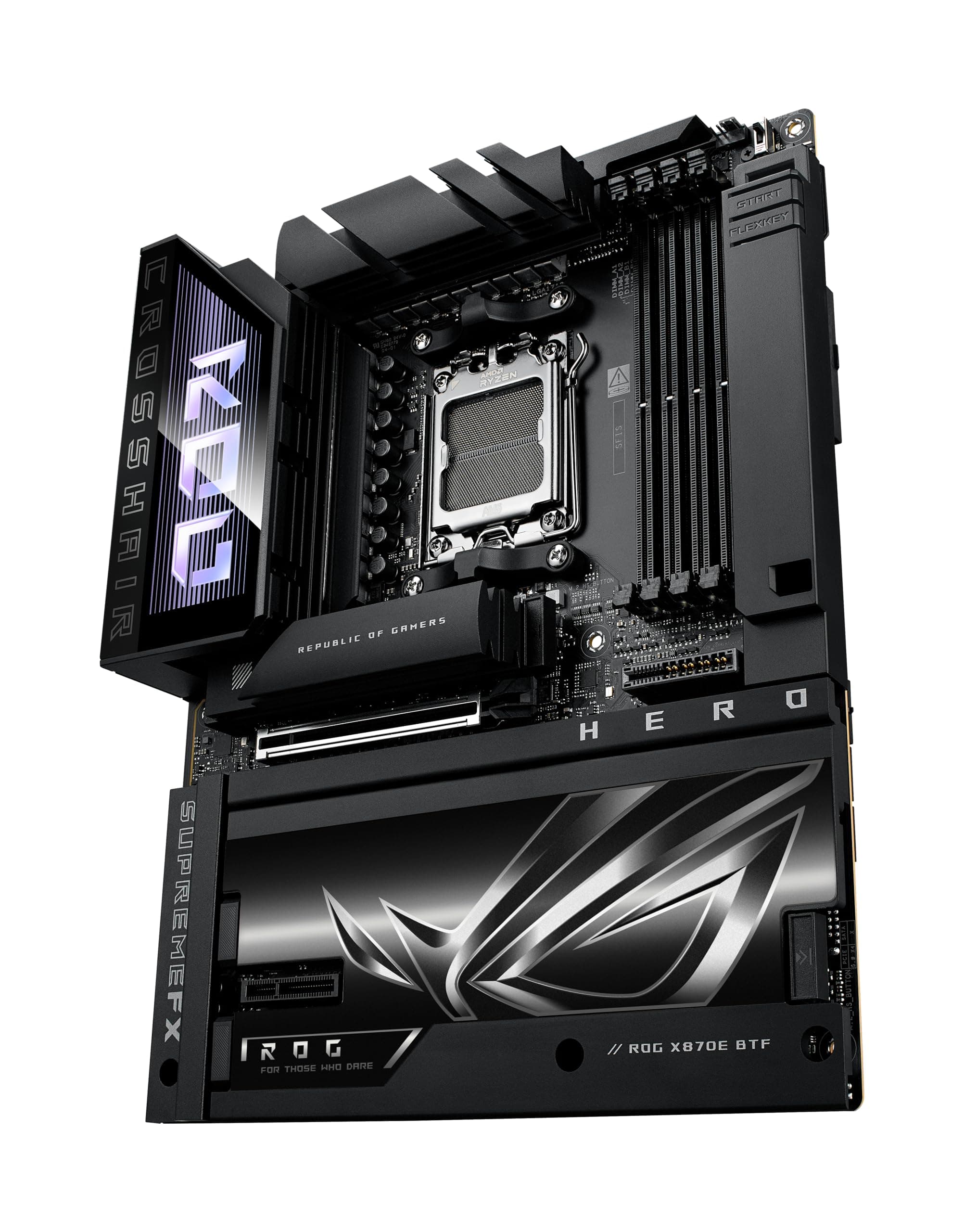 ASUS ROG Crosshair X870E Glacial Gaming Mainboard Sockel AMD AM5 (E-ATX, Advanced AI, DDR5, 10G Ethernet, WiFi 7, 2X PCIe 5.0 NVMe SSD, 2X PCIe 4.0 M.2, 12x USB 10Gbps) Bild 7