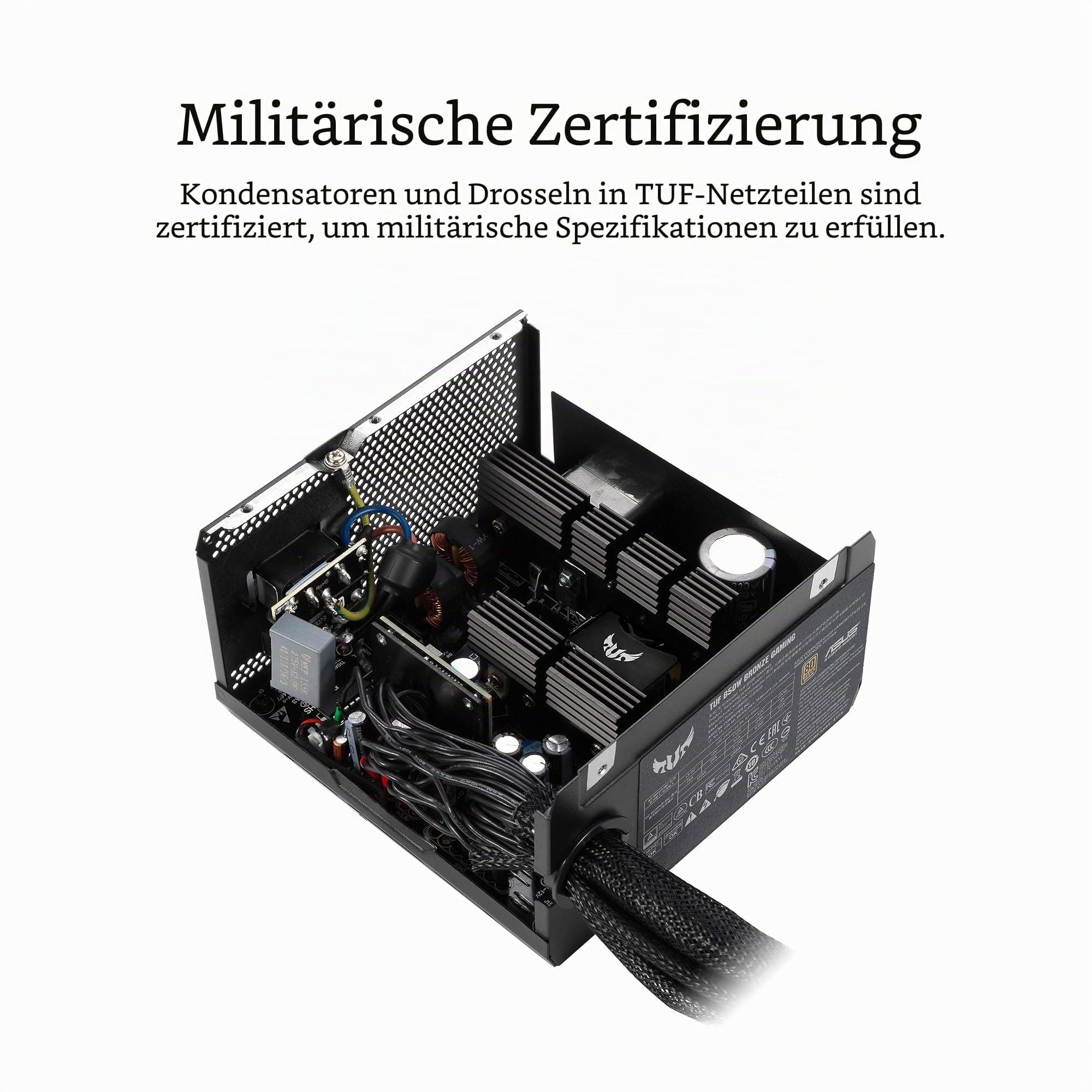 ASUS TUF Gaming 650W Netzteil (80 Plus Bronze, 0db-Technologie, 80cm 8-Pin CPU-Anschluss, Schwarz) Bild 3
