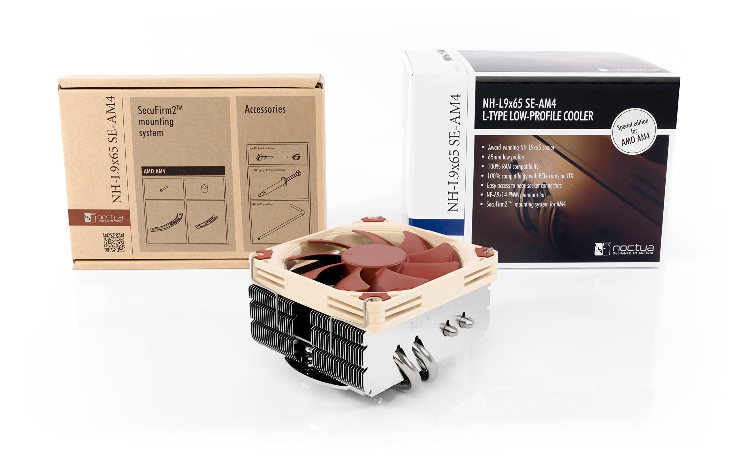 Noctua NH-L9x65 SE-AM4, Premium Low-profile CPU Kühler mit 92mm Lüfter für AMD AM4 (Braun) Bild 7