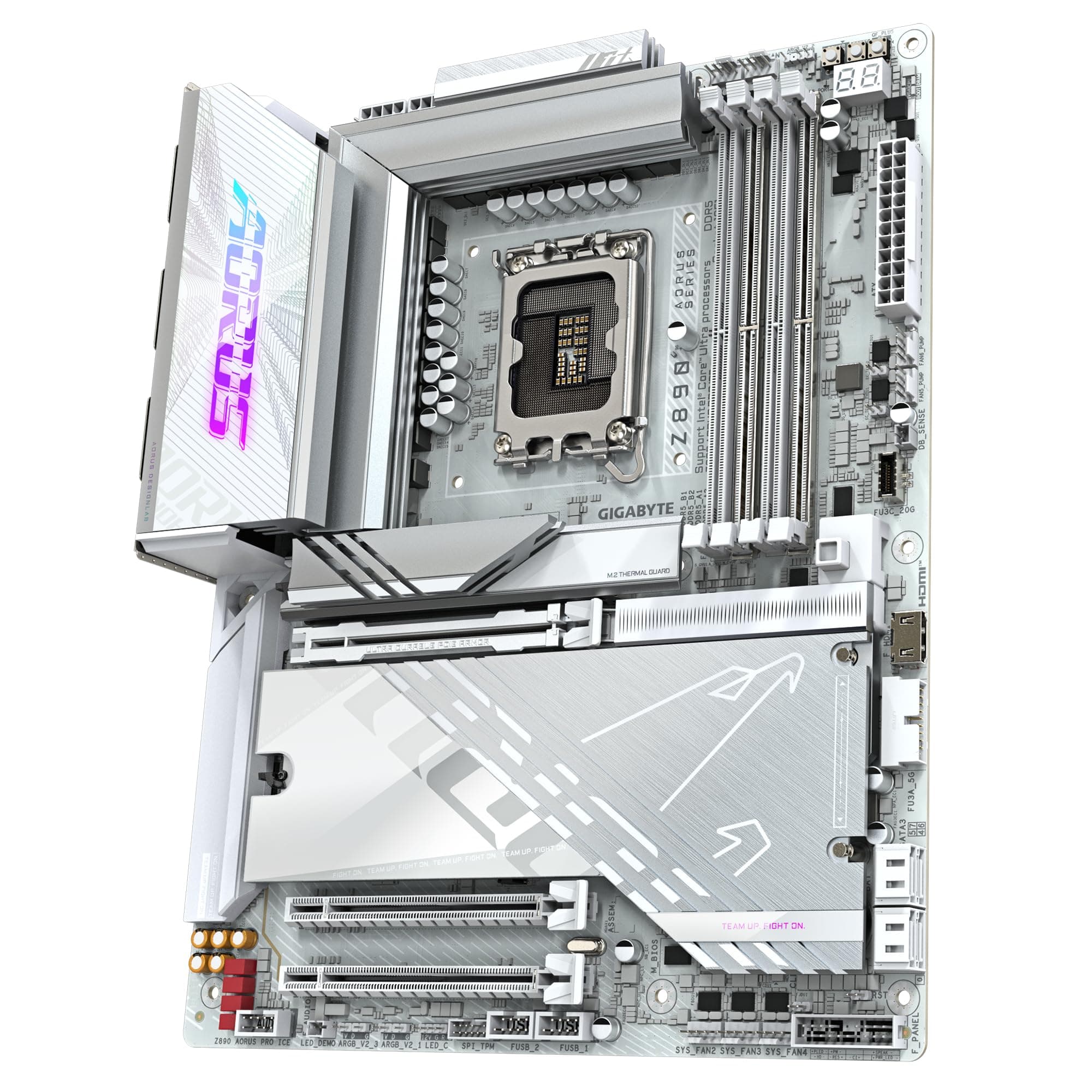 GIGABYTE Z890 AORUS PRO Ice Motherboard - Unterstützt Intel Core Ultra (Serie 2) CPUs, 16+1+2 Phasen VRM, bis zu 9500MHz DDR5 (OC), 1xPCIe 5.0 + 4xPCIe 4.0, Wi-Fi 7, 5GbE LAN, Thunderbolt 4 Bild 7