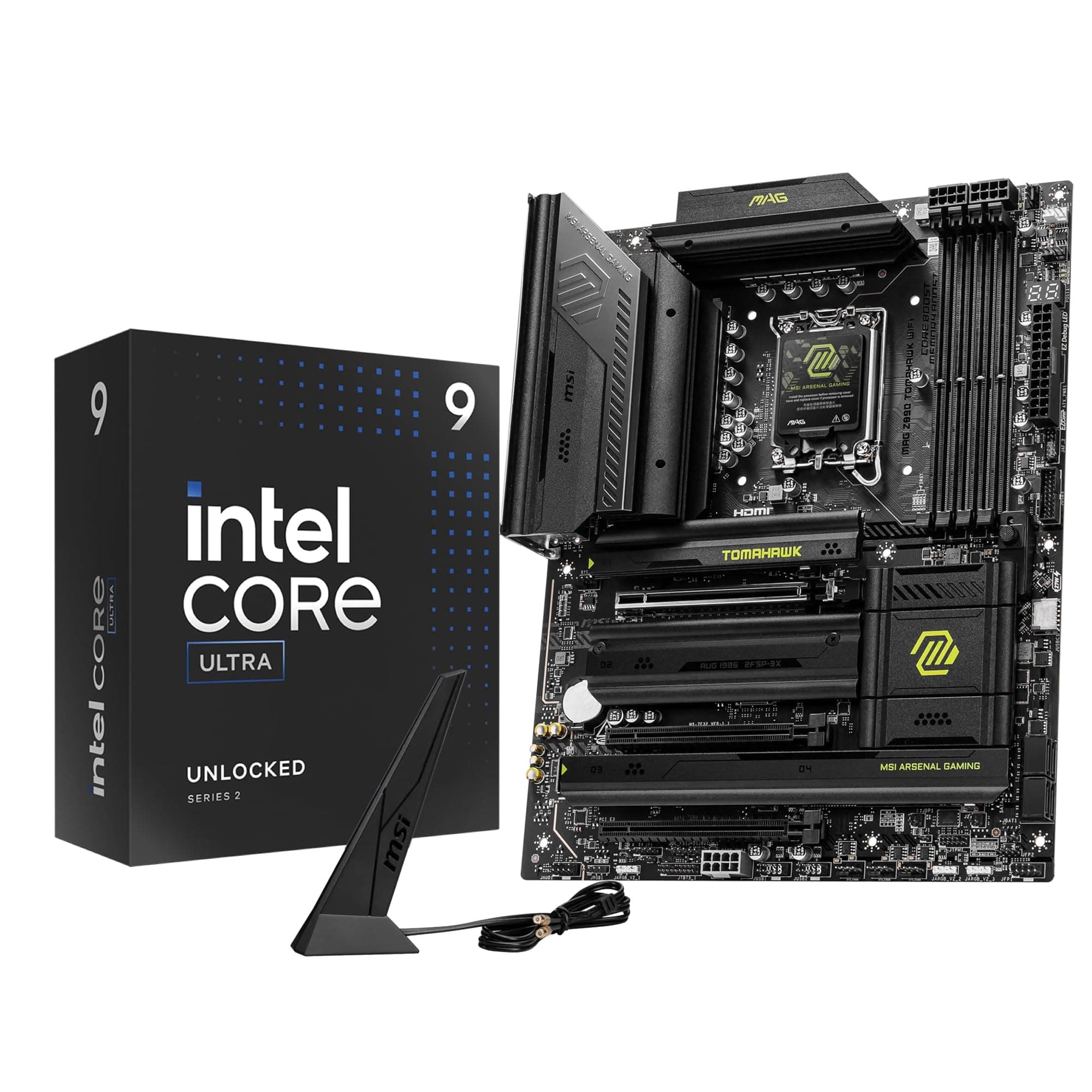Micro Center CPU Motherboard Combo - Ultra 9 285K 24-Cores LGA 1851 Desktop Processor Bundle with MAG Z890 Tomahawk WiFi Gaming Motherboard