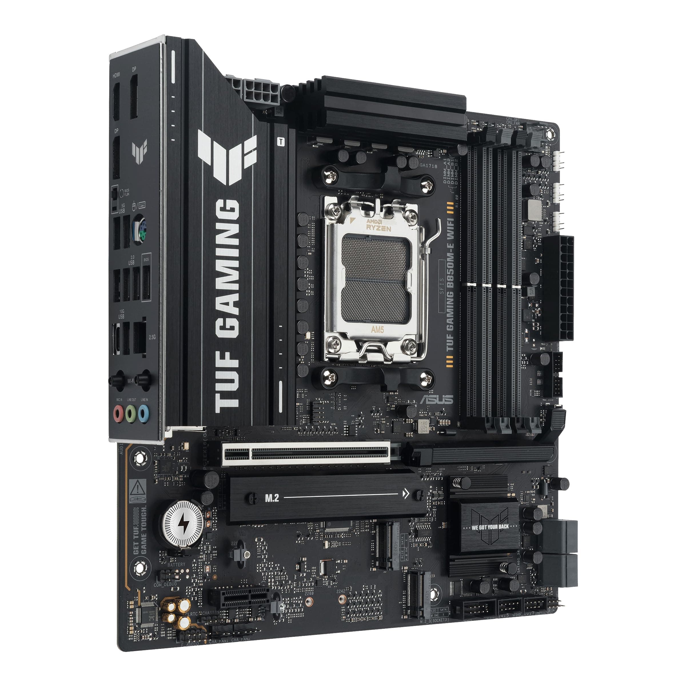 ASUS TUF Gaming B850M-E WiFi Mainboard Sockel AMD AM5 (Micro-ATX, DDR5 Speicher, PCIe 5.0, 3X M.2, WiFi 6E, Aura Sync) Bild 7