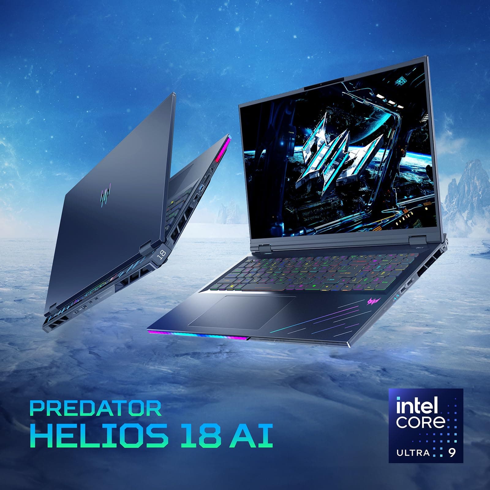 acer Predator Helios 18 AI PH18-73-950M Notebook Gaming, Intel Core Ultra 9 275HX, 64GB RAM, 3TB SSD, Display 18" WQUXGA IPS Mini LED, NVIDIA GeForce RTX 5090 24GB GDDR7, Windows 11 Home intel core ultra 9 275hx NVIDIA RTX 5090 RAM 64 GB | SSD 3 TB Bild 2