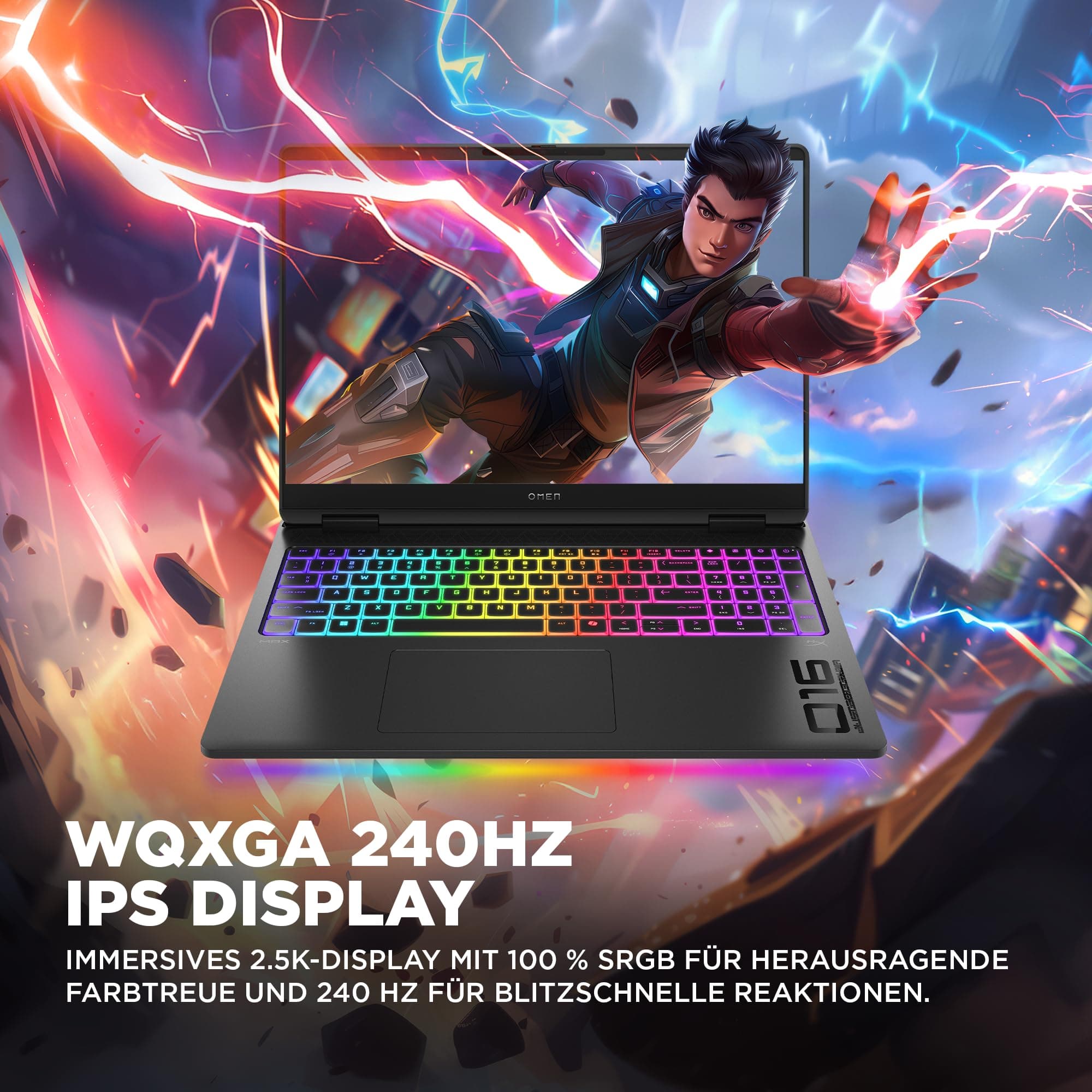 Omen MAX Gaming Laptop, 16 Zoll WQXGA Display 240Hz, AMD Ryzen AI 7 350 (8C) 50 NPU Tops - bis zu 5.0 GHz, NVIDIA GeForce RTX 5070 Ti 12GB VRAM, 32 GB RAM, 1 TB SSD, Win 11, QWERTZ, RGB Light, Schwarz AMD Ryzen AI 7 350 NVIDIA GeForce RTX 5070 Ti WQXGA-Display 240 Hz Bild 6
