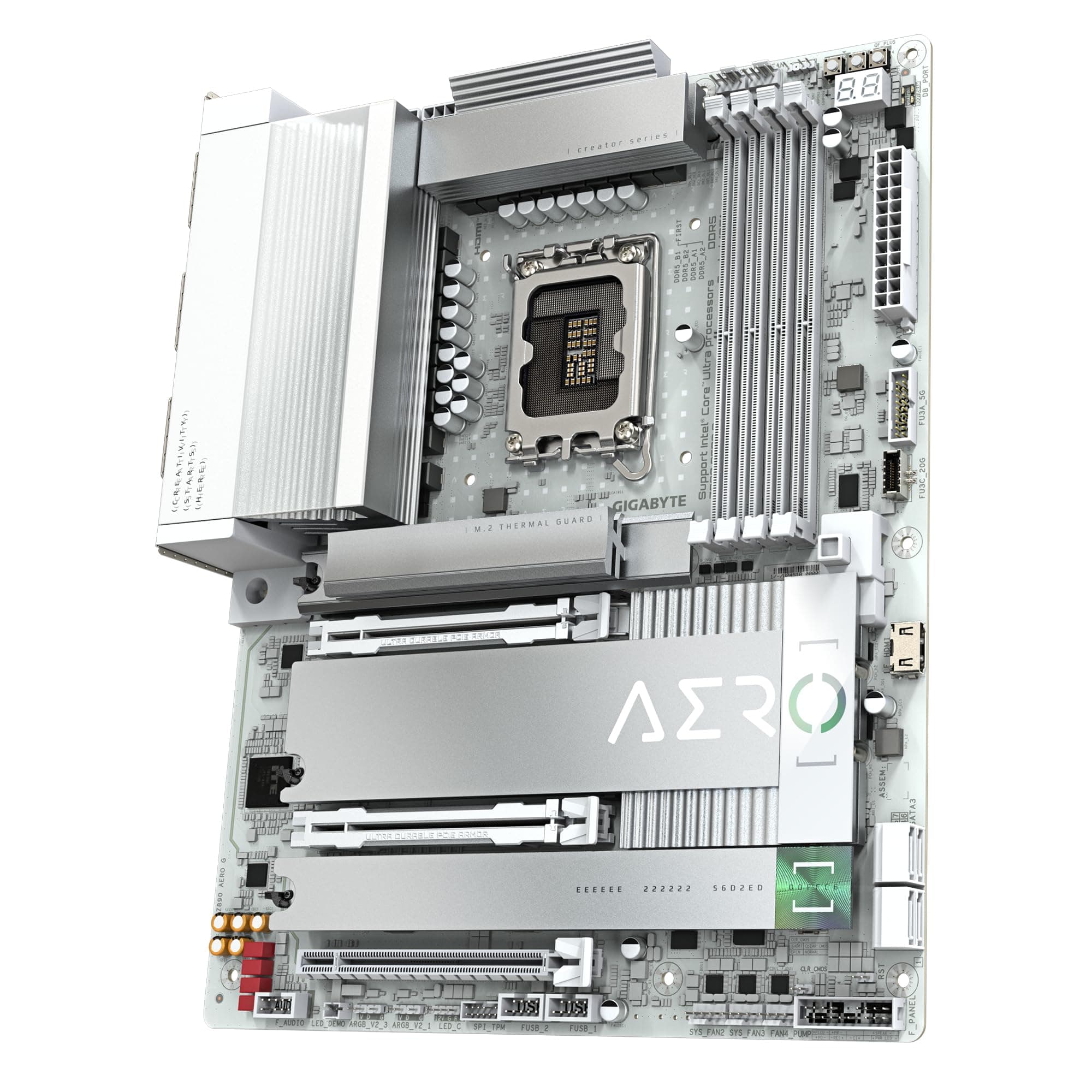 GIGABYTE Z890 AERO G Motherboard - Unterstützt Intel Core Ultra (Serie 2) CPUs, 16+1+2 Phasen VRM, bis zu 8800MHz DDR5 (OC), 1xPCIe 5.0 + 4xPCIe 4.0, Wi-Fi 7, 2.5GbE LAN, Thunderbolt 4 Bild 7