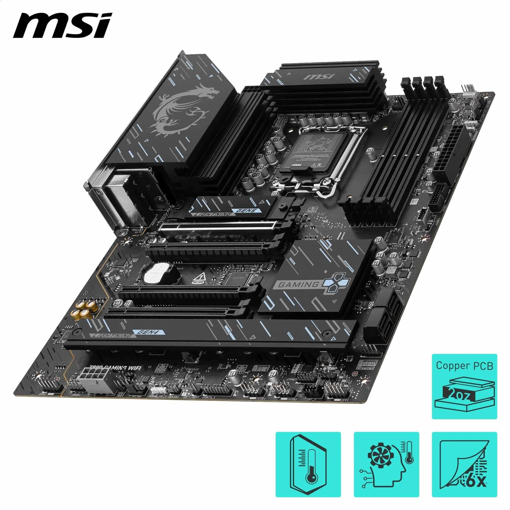 Z890 Gaming WiFi-Mainboard, ATX – Unterstützt Intel Core Ultra-Prozessoren (Series 2), LGA 1851 – DDR5-Memory Boost 8800+ MT/s (übertaktet), 1 x PCIe 5.0 x16, 1 x M.2 Gen5, 2,5-Gbit-LAN, Wi-Fi 7 Bild 7