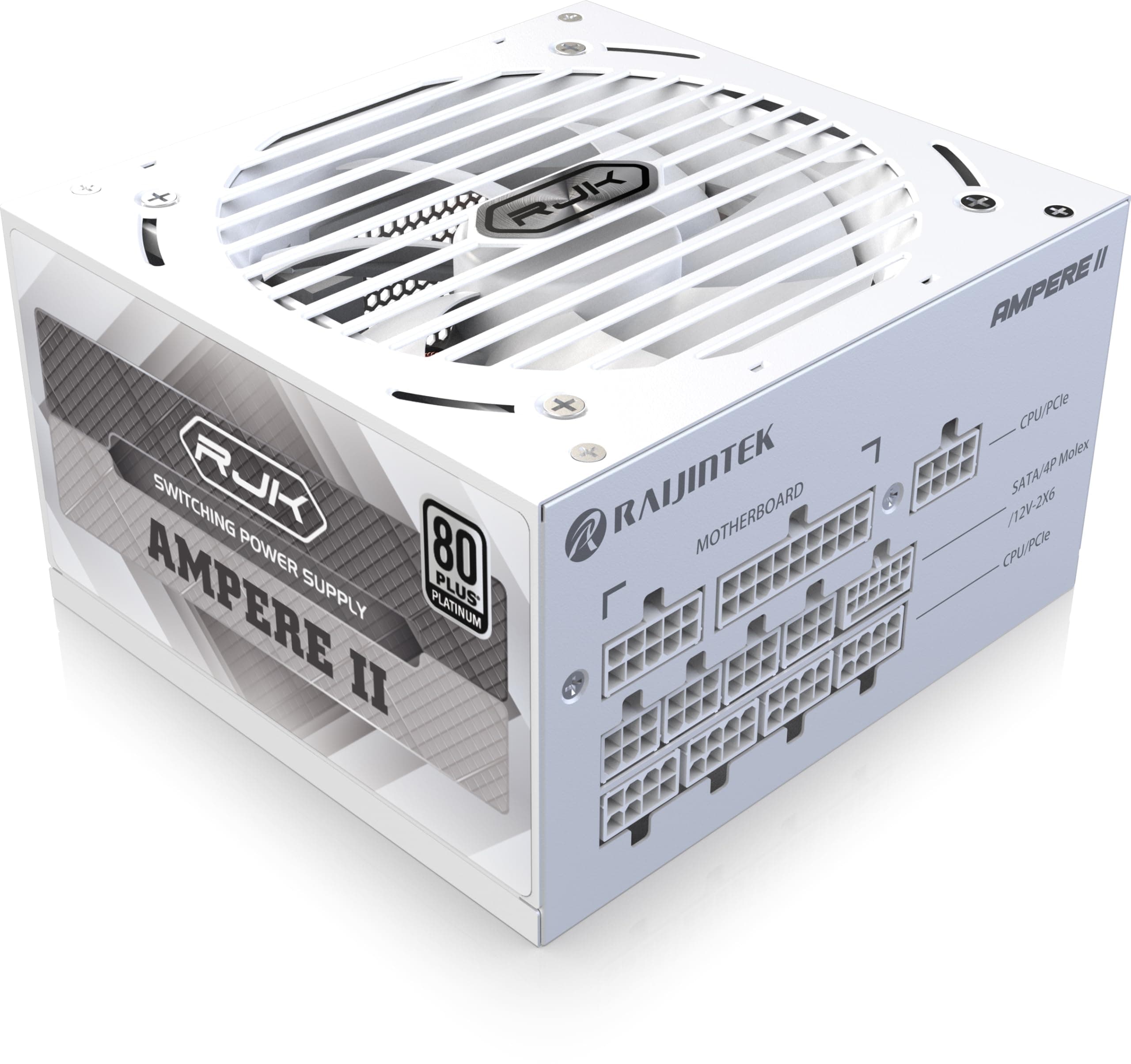 RAIJINTEK Ampere II 1200W Netzteil, 80 Plus Platin, ATX 3.1, Vollmodular, PCIe 5.1 12V-2x6 Anschluss, Kompaktes Design, 10 Jahre Garantie – Weiß Bild 2