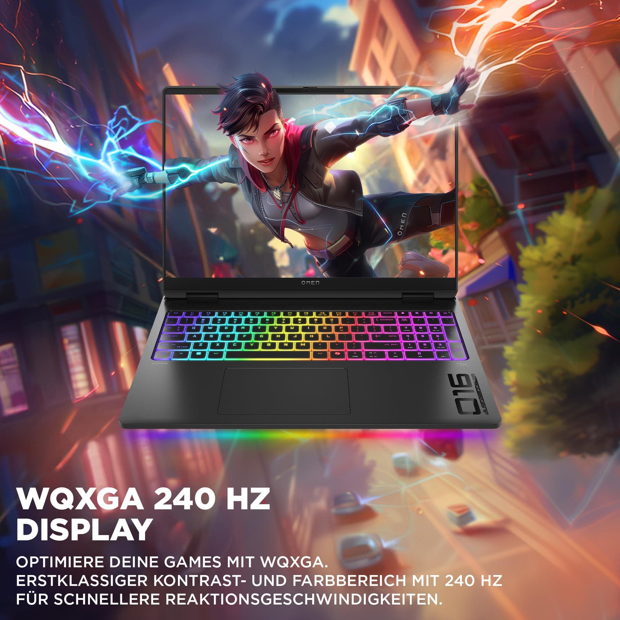 HP Omen Gaming Laptop (16" 2.5K Display, Intel Core Ultra 7, 32GB RAM, 1TB, Win11, QWERTZ) - Schwarz Intel Ultra 7-255HX NVIDIA GeForce RTX 5070 Ti 240 Hz WQXGA Bild 7
