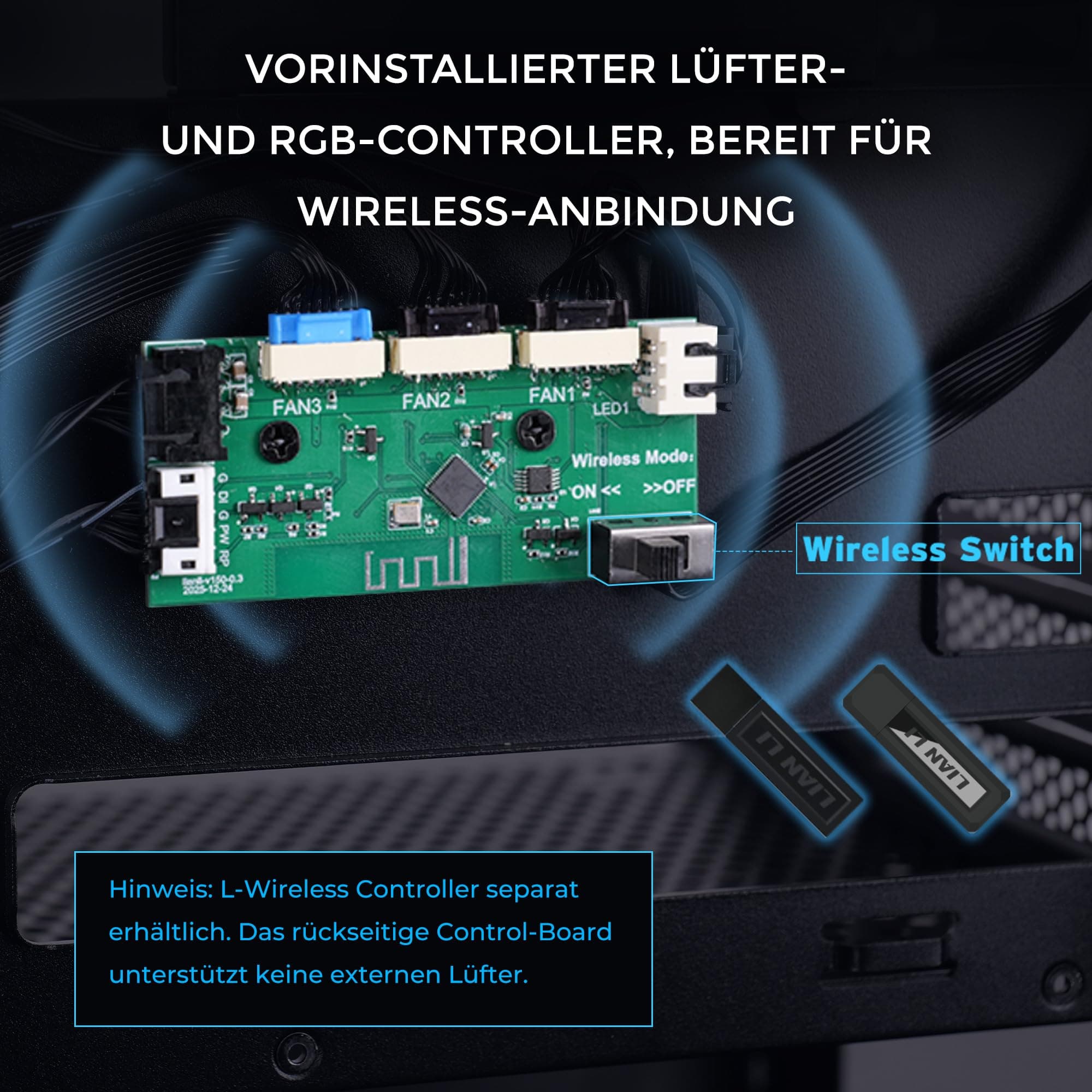 Lian Li Vector V150 PC-Gehäuse Schwarz | Micro-ATX Midi-Tower mit Back Connect, USB-C, Tempered Glass & ARGB Lüftern für Starke Kühlung & cleane Builds Bild 5