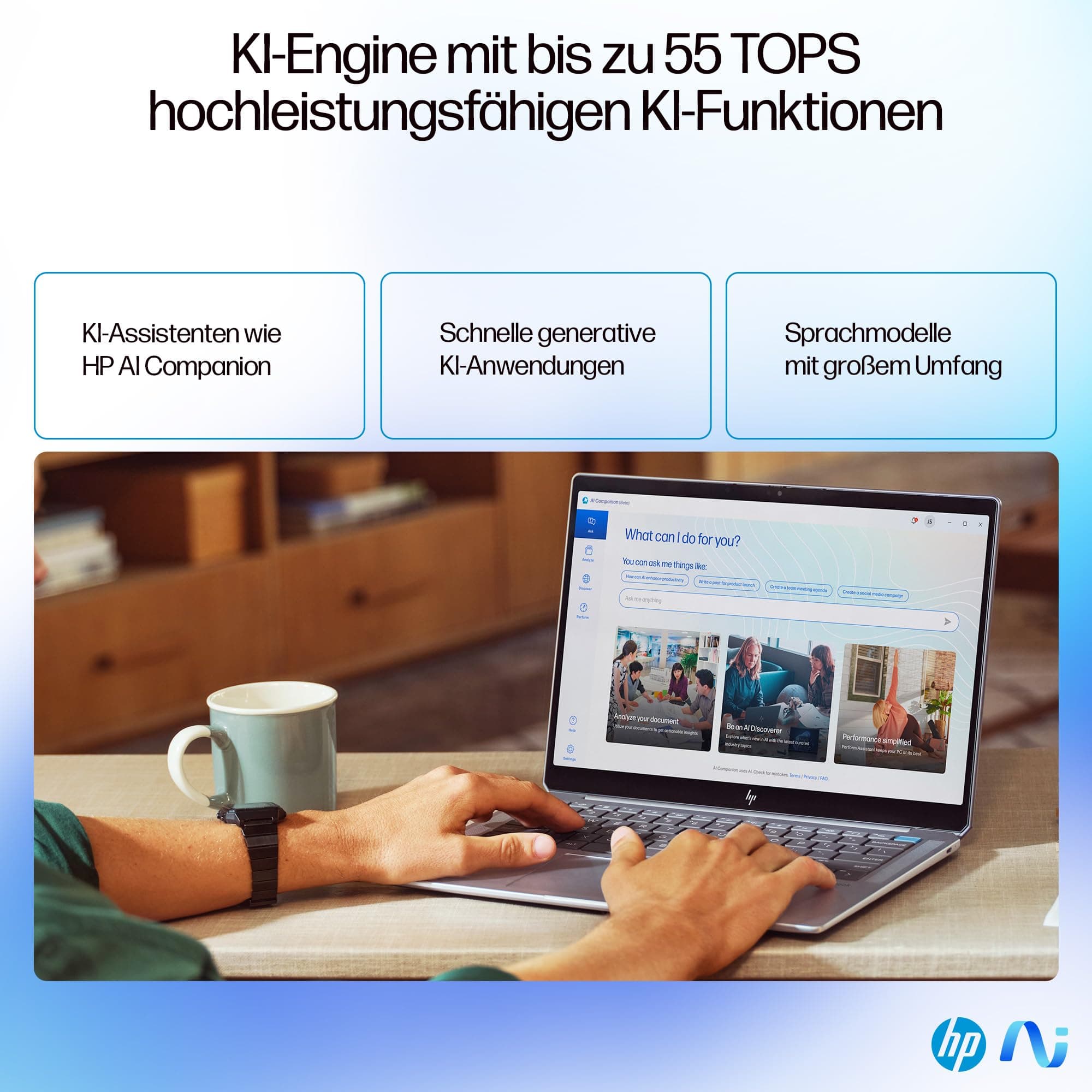 HP OmniBook Ultra Next Gen AI Laptop| AMD Ryzen AI 9 365 mit dedizierte NPU für KI | 50 NPU Tops | Copilot+ PC | 14" 2,8K Touchscreen 400 Nits | 16GB | 1TB SSD | Windows 11 Home | Silber AMD Ryzen AI 9 365 1 TB SSD Bild 6
