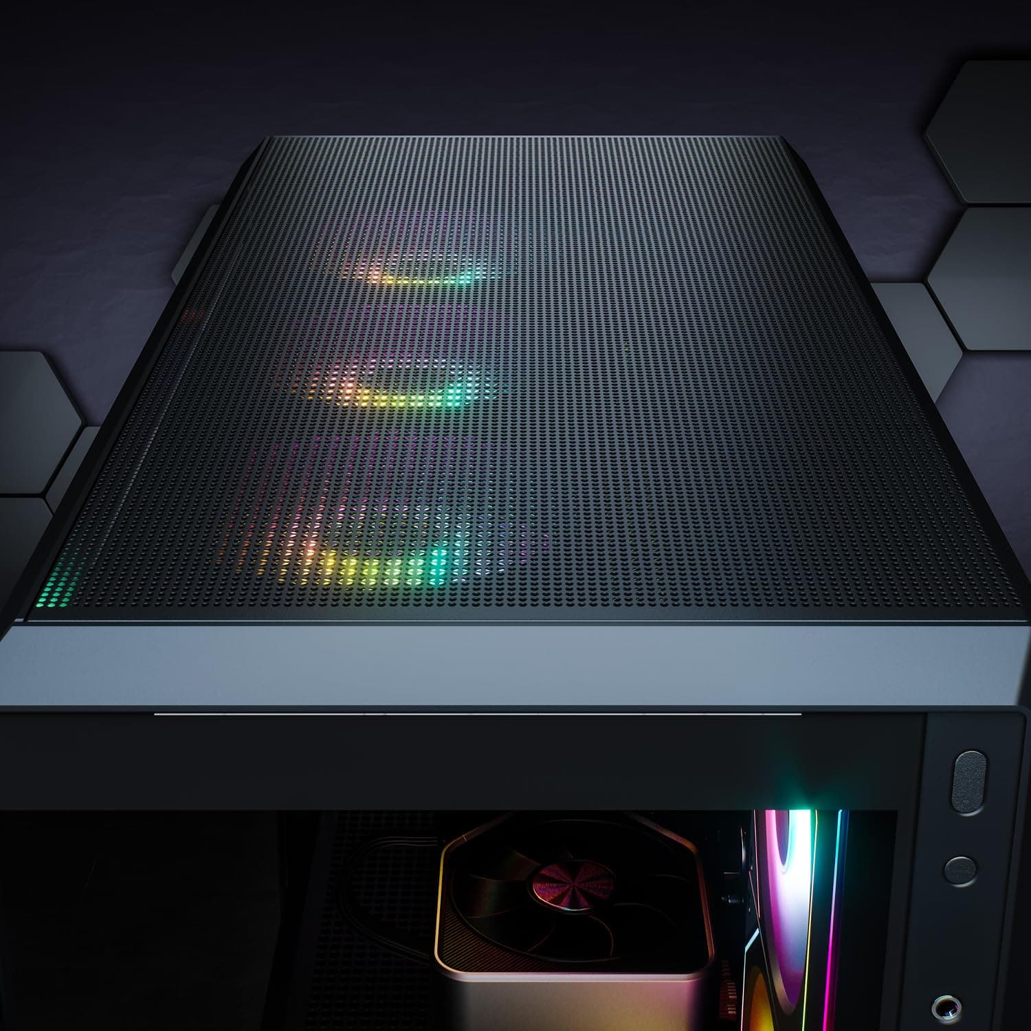 GameMachines Fury - Gaming PC - AMD Ryzen 7 5700X - Radeon RX 9060-1TB SSD - 32GB DDR4 - WLAN - Win 11 Pro Radeon RX 9060 Schwarz Bild 4