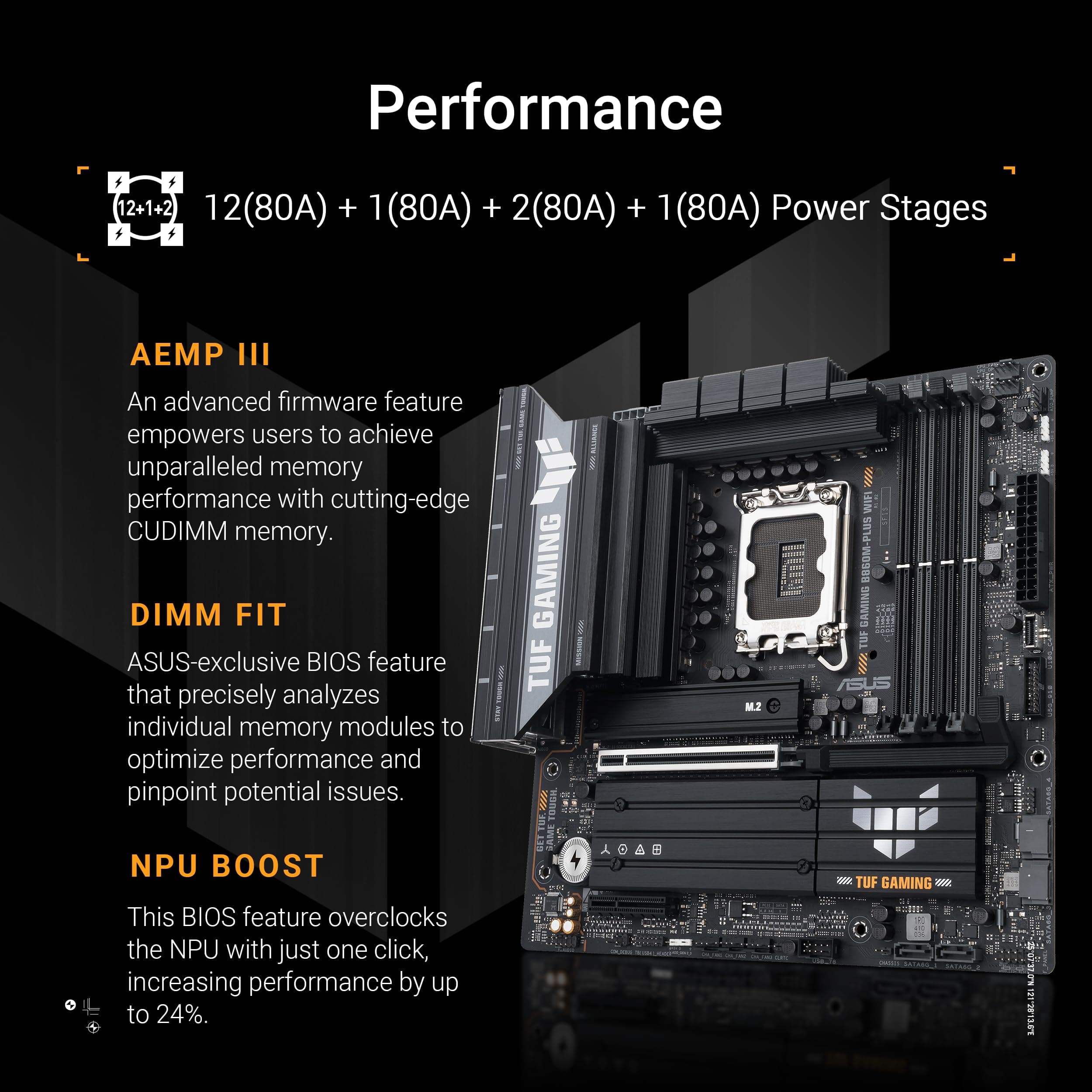 ASUS TUF Gaming B660M-PLUS WiFi Mainboard Sockel Intel LGA 1700 (Intel B660, mATX, DDR5 Speicher, Dual PCIe 4.0 M.2 Slots, Intel WiFi 6, Aura Sync) M-Plus WiFi TUF B660 Bild 5