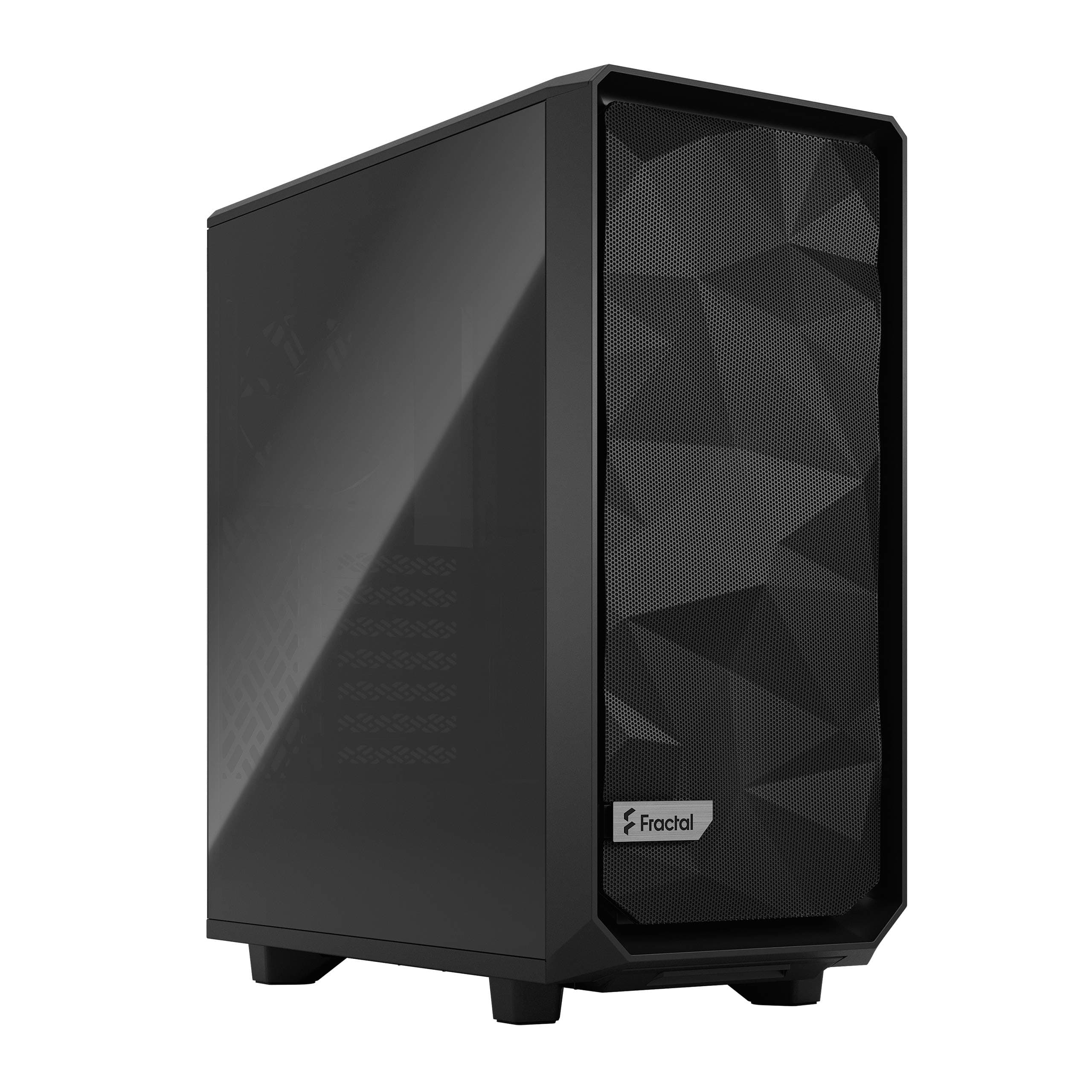 Fractal Design Meshify 2 Compact Black ATX Flexible High-Airflow Dark Tinted Tempered Glass Window Mid Tower Computer Case Schwarz/schiere Freude