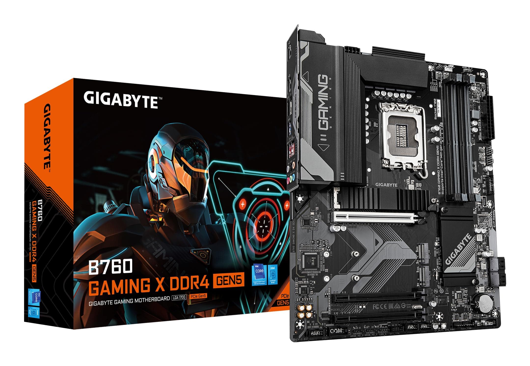 GIGABYTE B760 Gaming X DDR4 GEN5 Mainboard – Unterstützt Intel Core Prozessoren der 14. Generation, 8+1+1 Phasen VRM, bis zu 5333 MHz DDR4 (OC), 3xPCIe 4.0 M.2, 2.5GbE LAN, USB 3.2 Gen 2 Bild 2