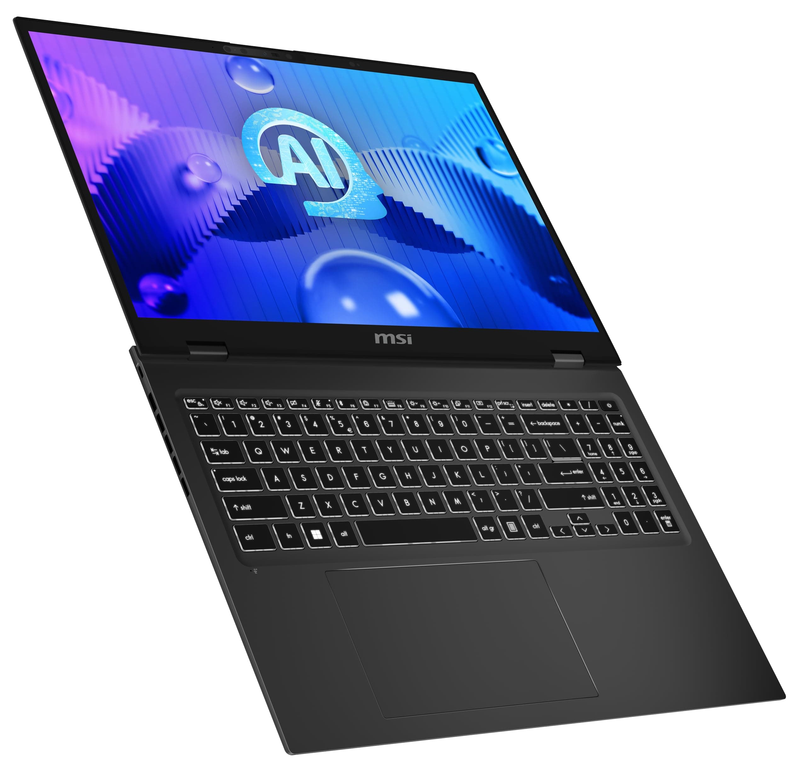 MSI Prestige 16 AI Studio Laptop, 40,6 cm (16,0") QHD+, Intel Core Ultra 7 155H, 32 GB LPDDR5 RAM, 1 TB SSD, GeForce RTX 4060, Windows 11 Home, QWERTZ Tastatur, schwarz, B1VFG-010 Bild 7
