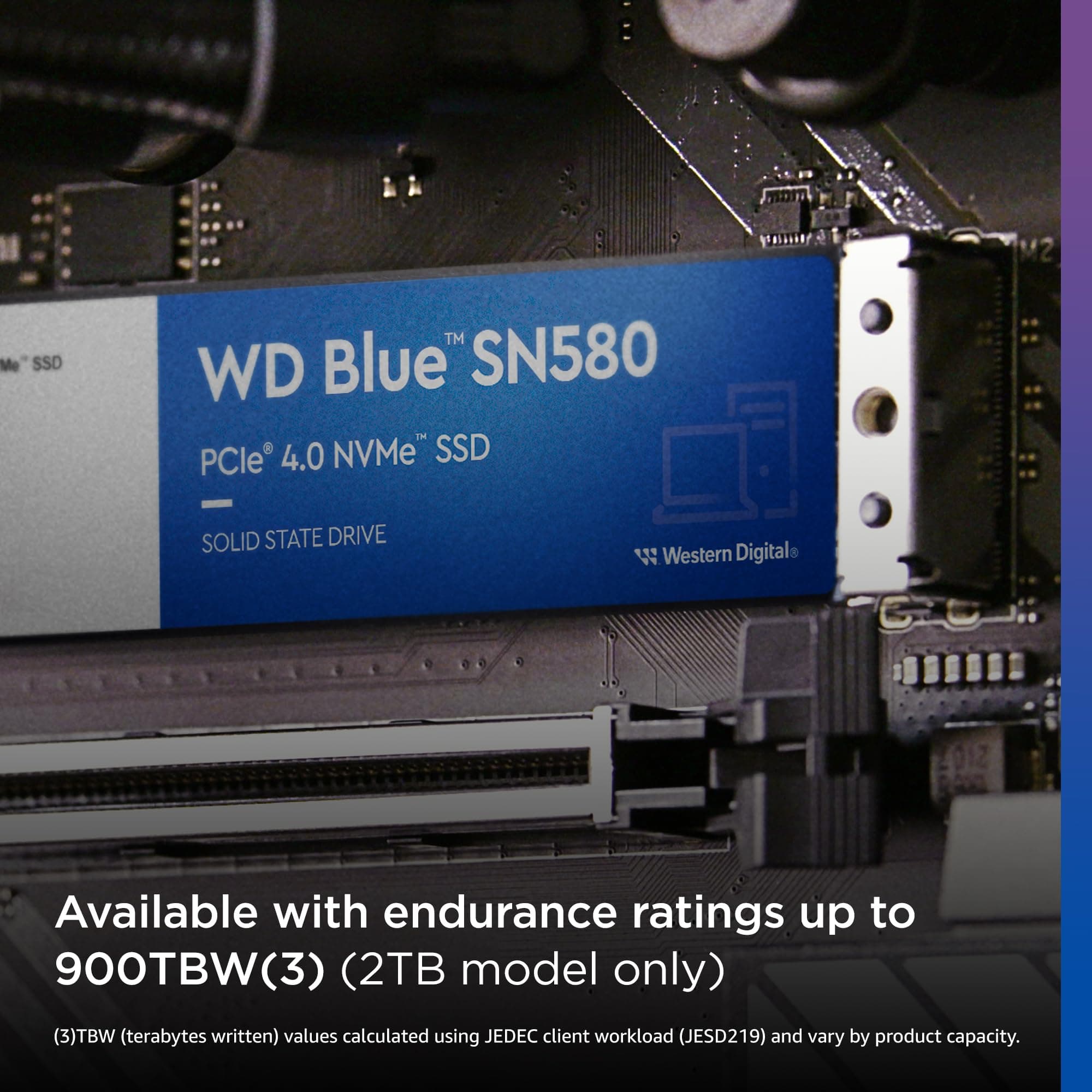 WD Blue SN580 NVMe SSD 1 TB (PCIe Gen4 x4, bis zu 4.150 MB/s Lesen, M.2 2280, nCache 4.0-Technologie) Blau SN580 bis zu 4.150 MB/s 1 TB Bild 7