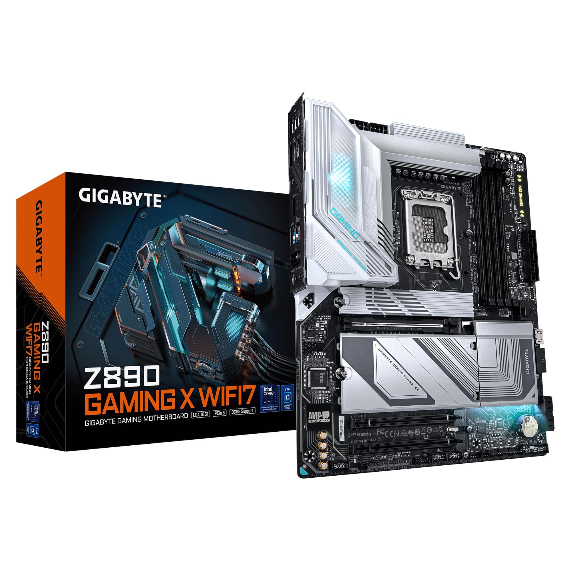 GIGABYTE Z890 Gaming X WIFI7 Motherboard - Unterstützt Intel Core Ultra (Serie 2) CPUs, 16+1+2 Phasen VRM, bis zu 8800MHz DDR5 (OC), 1xPCIe 5.0 + 3xPCIe 4.0, Wi-Fi 7, 2.5GbE LAN, Thunderbolt 4 Bild 2