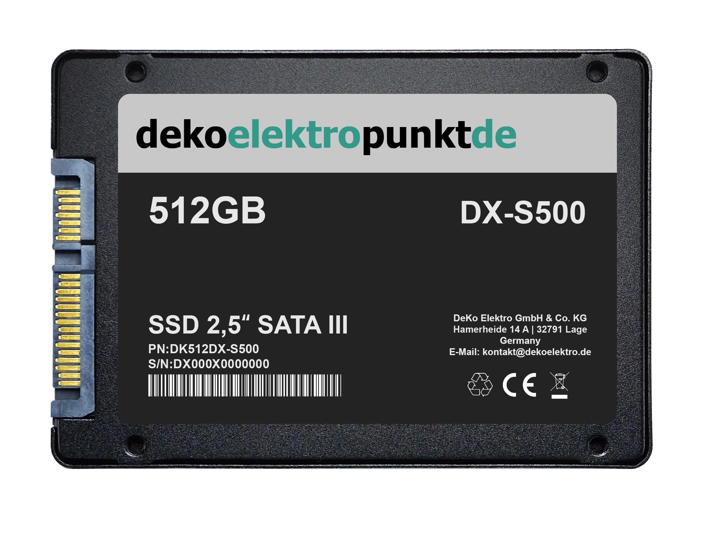512GB SSD Festplatte passend für MSI X299 Tomahawk AC Mainboard, Alternatives Ersatzteil 2,5" Zoll SATA3