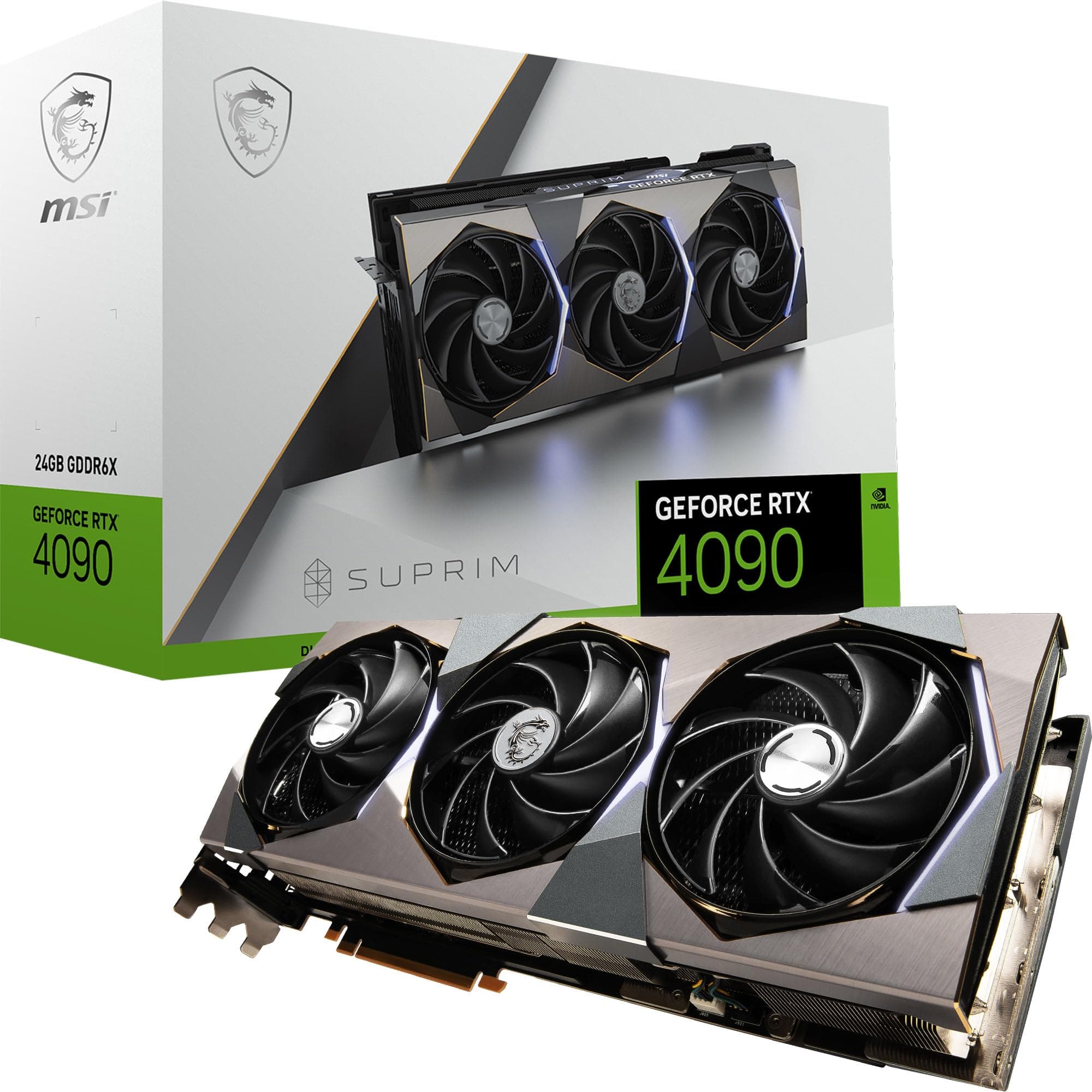 MSI GeForce RTX 4090 SUPRIM 24G Grafikkarte - 24GB GDDR6X (21Gbps/384-bit), PCIe 4.0 - TRI FROZR 3S (3 x TORX Fan 5.0), Gaming & Silent Mode, RGB - HDMI 2.1a, DisplayPort 1.4a Bild 2