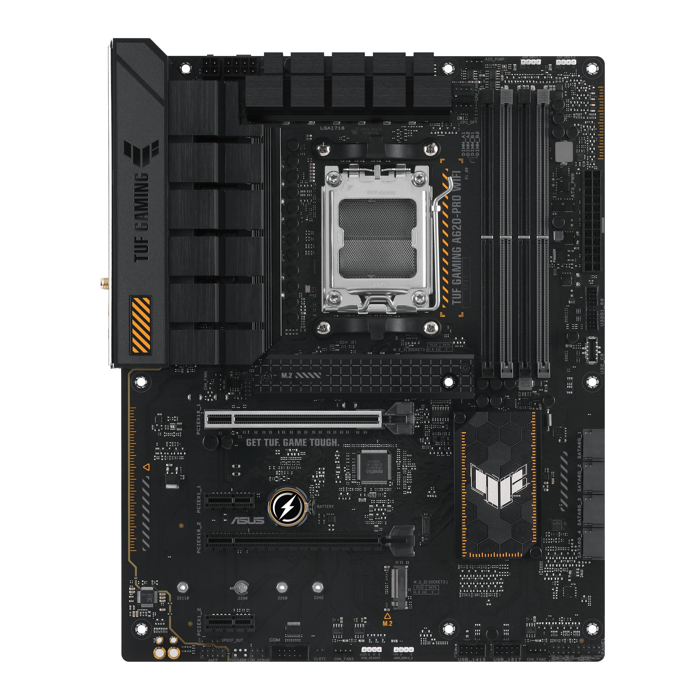 ASUS TUF Gaming A620M-PRO WiFi Mainboard Sockel AMD A620 (Ryzen 7000, ATX, DDR5 Speicher, PCIe 4.0, Wi-Fi 6, USB 3.2 Gen 2, Aura Sync) Bild 3