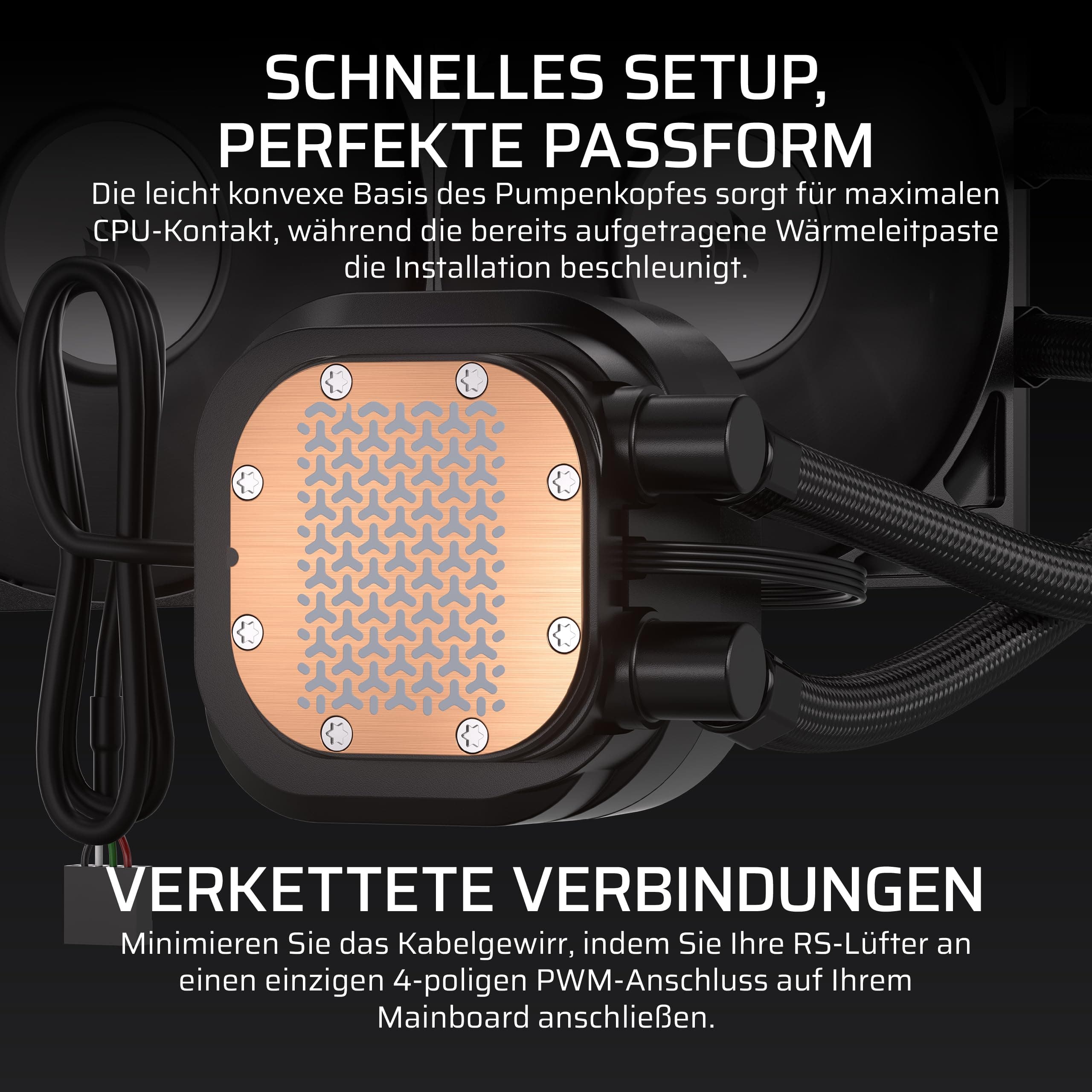 CORSAIR Nautilus 240 RS LCD Flüssig-CPU-Kühler – 2,1-Zoll-IPS LCD-Bildschirm, 240mm AIO, Einfache Daisy-Chain-Verbindungen, Intel LGA 1851/1700, AMD AM5/AM4 – Enthält 2X RS120-Lüfter – Schwarz Bild 7