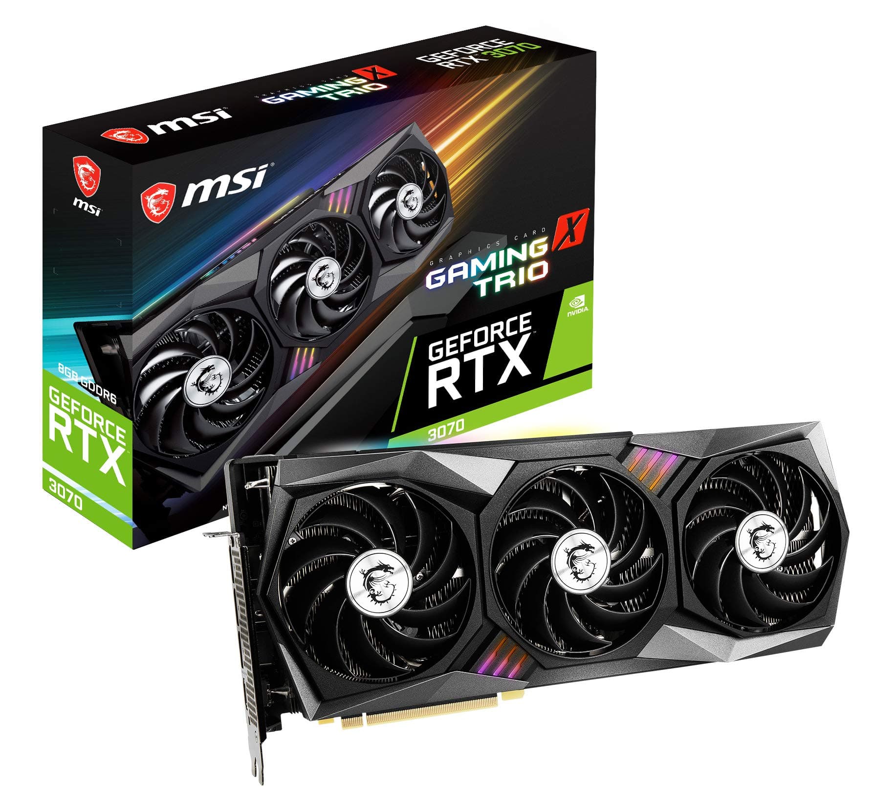 MSI Gaming GeForce RTX 3070 8GB GDRR6 256-Bit HDMI/DP Tri-Frozr 2 TORX Lüfter 4.0 Ampere Architektur RGB OC Grafikkarte (RTX 3070 Gaming X Trio) Bild 2