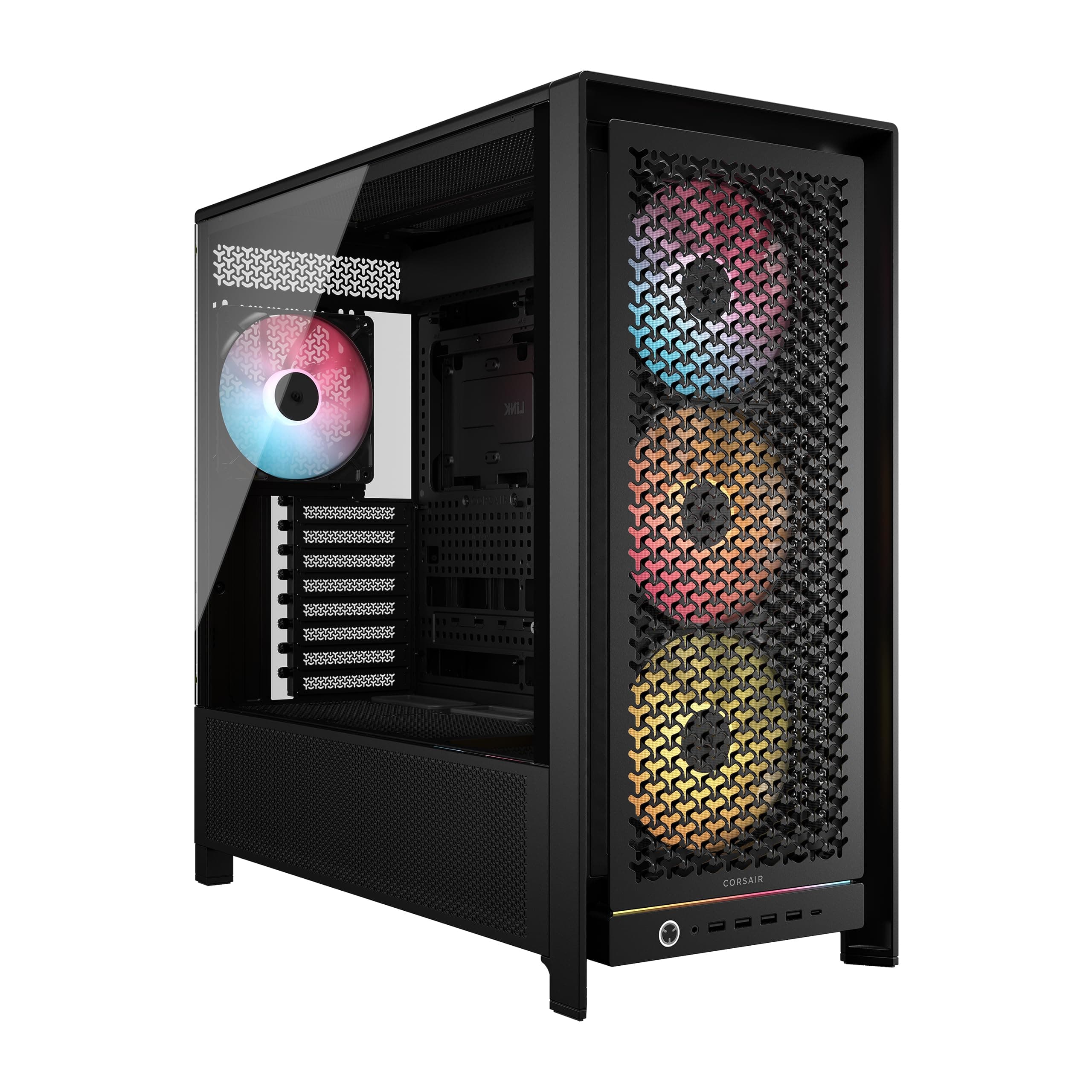 CORSAIR Frame 5000D RS ARGB Modulares Hohem Luftstrom Mid-Tower-PC-Gehäuse – 4X Vorinstallierte RS-Lüfter, InfiniRail-Lüfterbefestigungssystem, Kompatibel mit Reverse-Connector-Mainboards – Schwarz