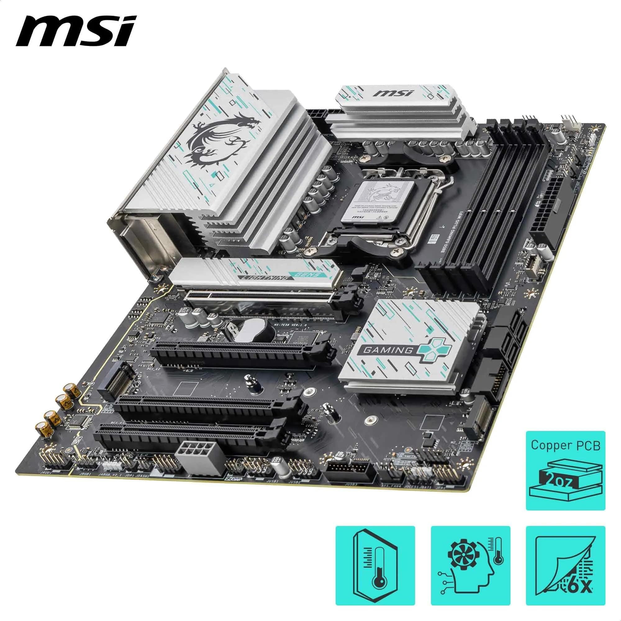 MSI B850 Gaming Plus WiFi Mainboard, ATX - Unterstützt AMD Ryzen 9000/8000 / 7000 Prozessoren, AM5 - DDR5 Memory Boost 8200+ MT/s (OC), PCIe 5.0 x16 & 4.0 x16, M.2 Gen5, Wi-Fi 7, 5G LAN Bild 7