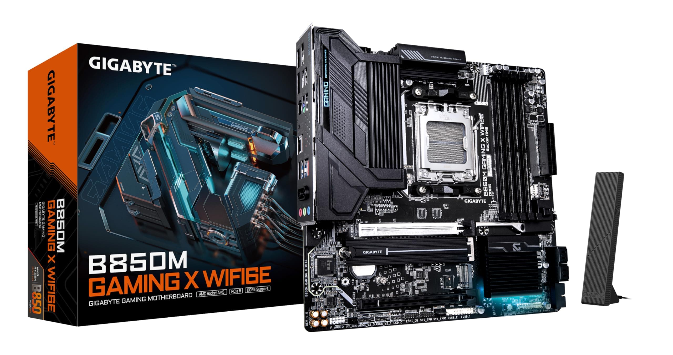 GIGABYTE B850M Gaming X WIFI6E Motherboard - AMD Ryzen 9000 Serien CPUs, 10+2+2 Phasen Digital VRM, bis zu 8200MHz DDR5 (OC), 1xPCIe 5.0 + 1xPCIe 4.0 M.2, 2.5LAN, WiFi 6E, USB 3.2 Gen 2. Bild 2