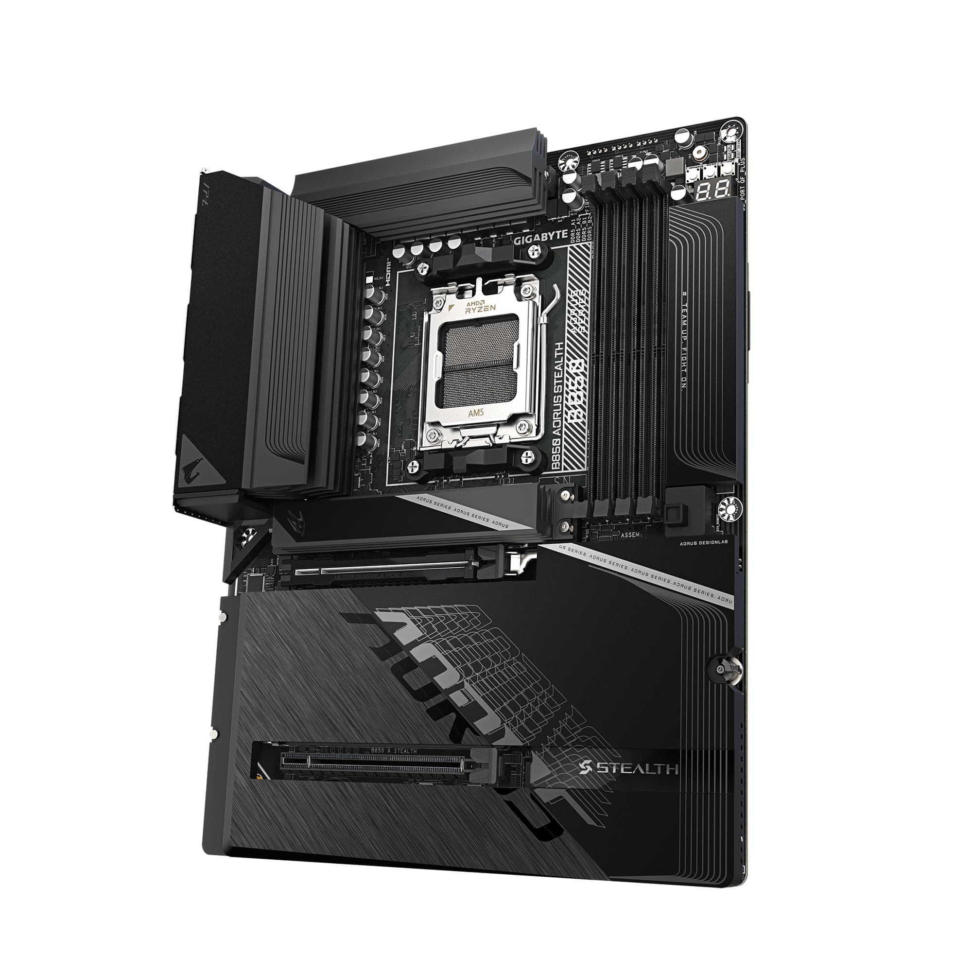 GIGABYTE B850 AORUS Stealth AMD AM5 ATX Motherboard, unterstützt AMD Ryzen 9000/8000/7000 Series Prozessoren, DDR5, 14+2+2 Power Phase, 4X M.2, PCIe 5.0, USB-C, WIFI7, 5GbE LAN, EZ-Latch, 5 Jahre Bild 7