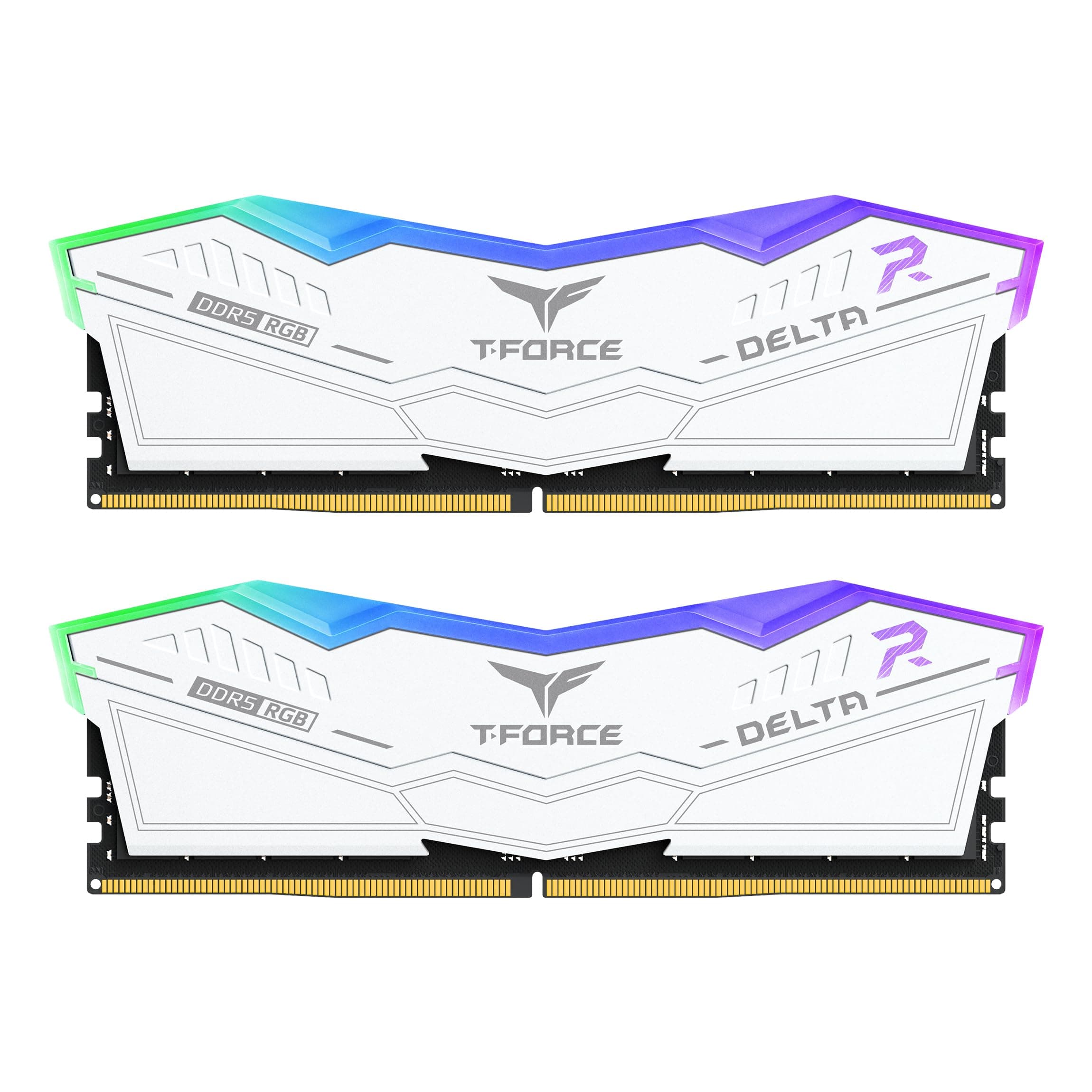 TEAMGROUP T-Force Delta RGB DDR5 Ram 64GB (2x32GB) 6000MHz PC5-48000 CL38 Intel XMP 3.0 & AMD Expo kompatibles Desktop-Speichermodul Ram Weiß FF4D564G6000HC38JDC01