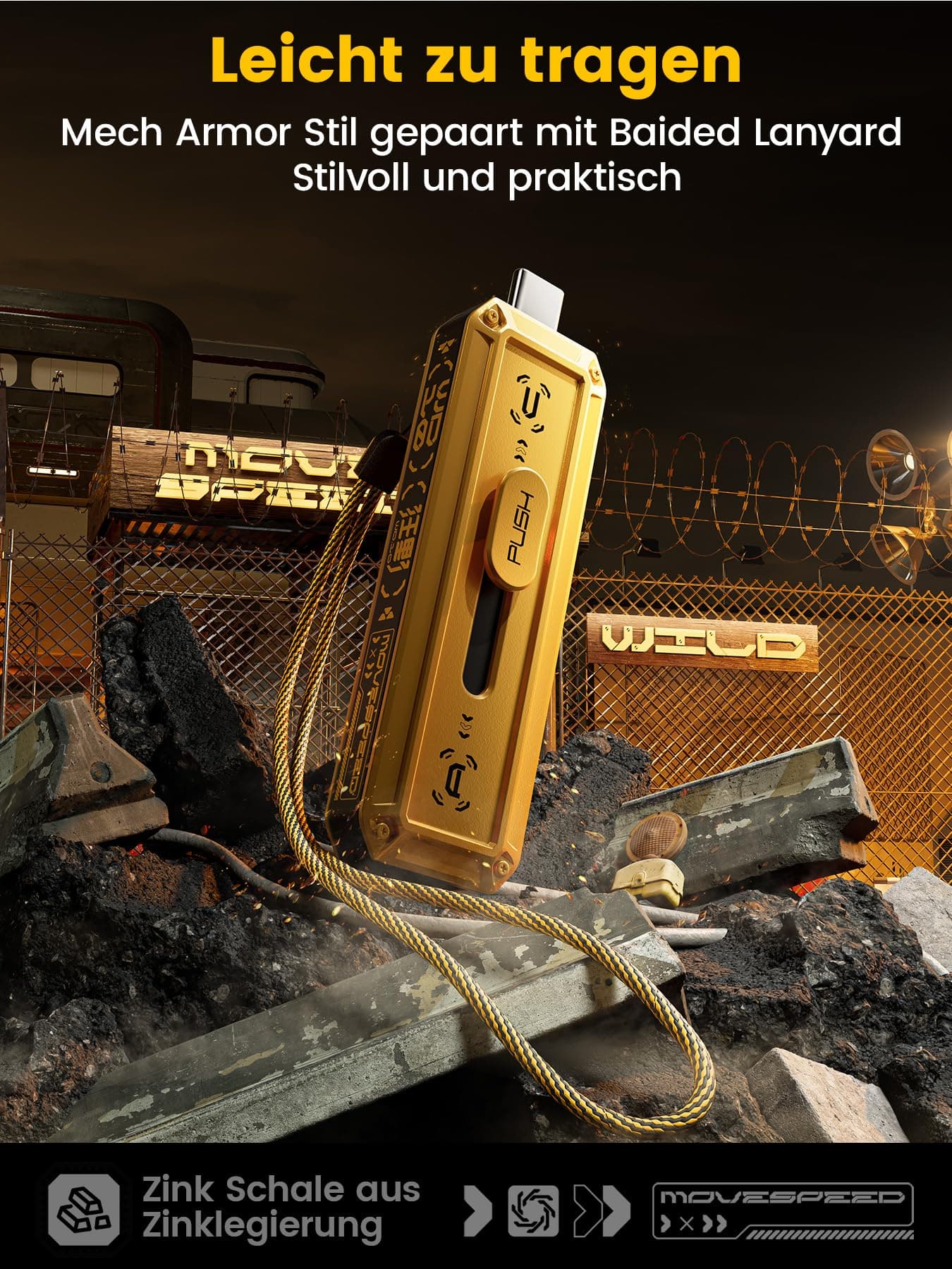 MOVE SPEED USB Stick 1TB, Lese-/Schreibgeschwindigkeit von 1.000 MB/s, USB 3.2 Gen2 + Type-C Schnittstelle Externe SSD, Portable SSD mit 3-stufigem Schiebe-Design, kompatibel mit iPhone 17/16/15 Serie Bild 7