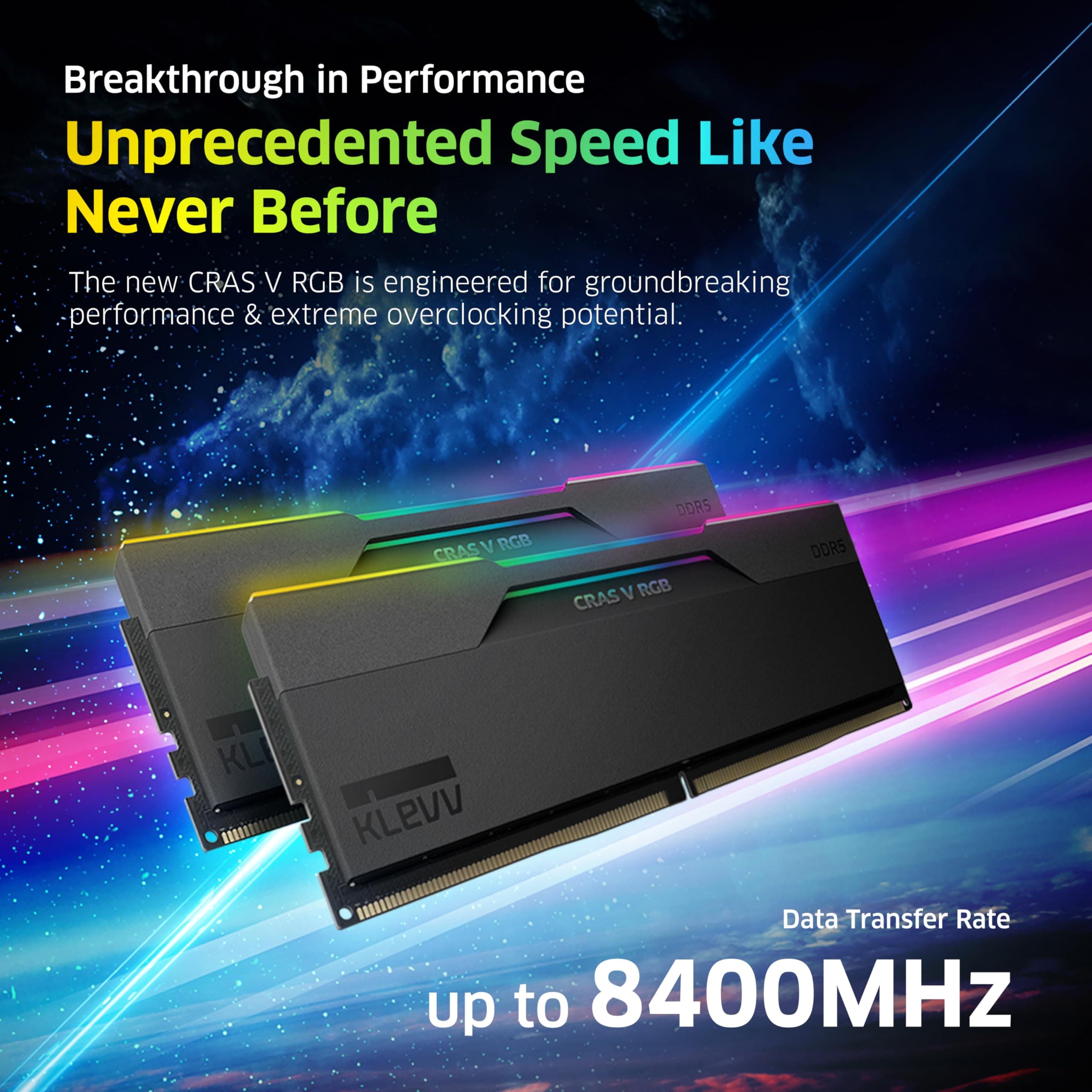 KLEVV CRAS V DDR5 RGB 32GB (2X 16GB) 6000MHz CL30 Gaming-Arbeitsspeicher RAM Kit XMP 3.0 Hochleistungs-Übertaktung 30-36-36-76 32GB (2x16GB) 32GB Kit (2x 16GB) Bild 3
