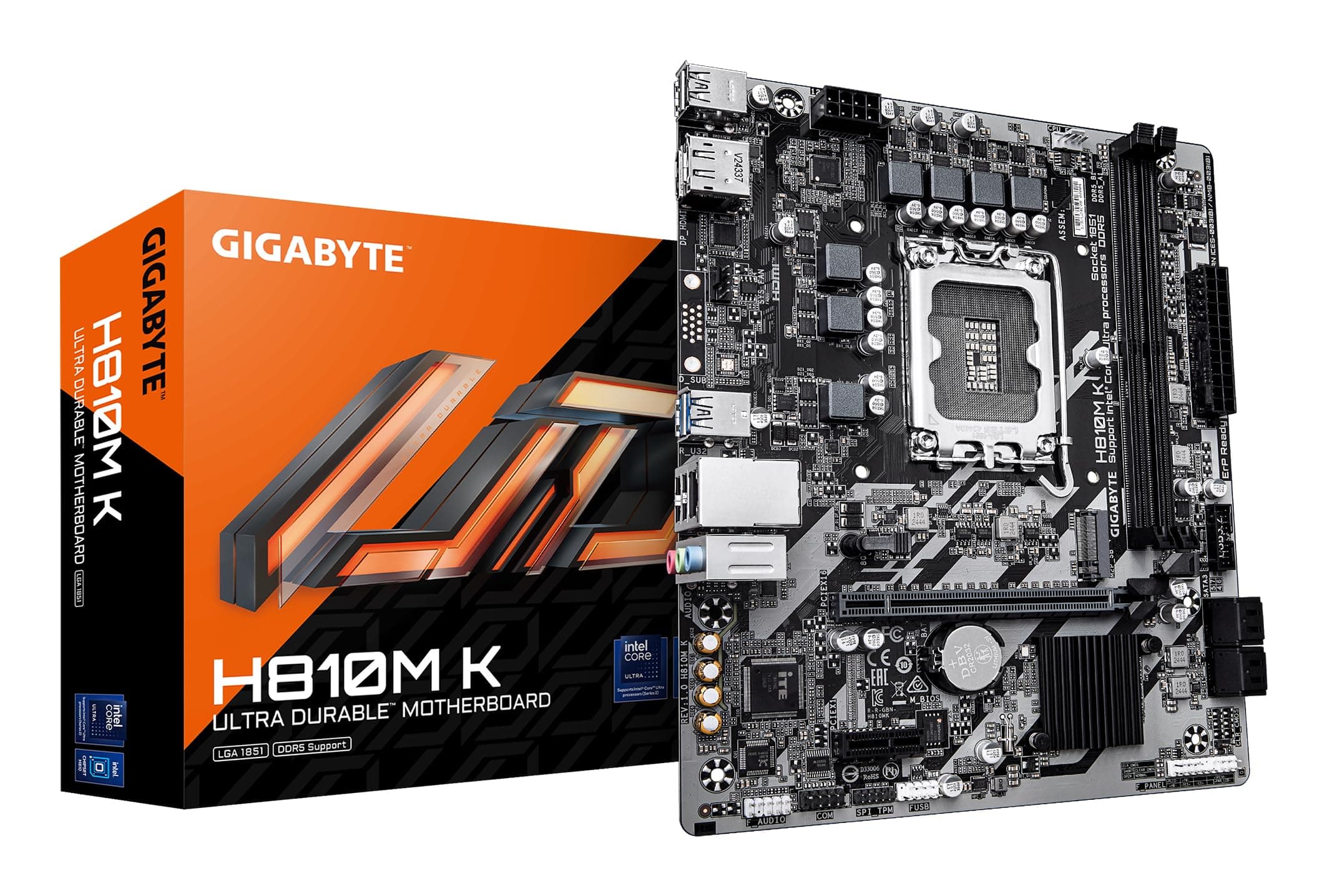 GIGABYTE H810M K Mainboard – Intel Core Ultra (Serie 2) Prozessoren, 3+1+2 Phasen VRM, bis zu 6400 MHz DDR5, 1 x M.2 PCIe 4.0, 1 GbE LAN, USB 3.2 Gen 1 Bild 2