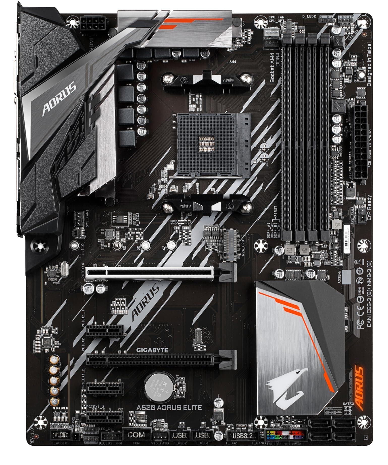GIGABYTE A520 AORUS Elite Motherboard - Unterstützt AMD Ryzen 5000 Serie AM4 CPUs, 5+3 Phasen Pure Digital VRM, bis zu 4733MHz DDR4 (OC), PCIe 3.0 x4 M.2, GbE LAN, USB 3.2 Gen2 Bild 7