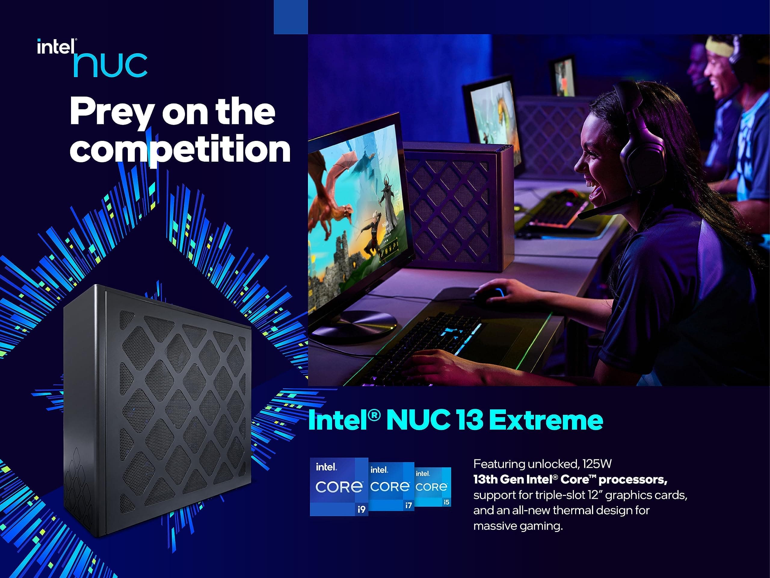 Intel NUC 13 Extreme Compute Kit NUC13RNGi5 Gaming Mini PC Gamer Desktop Computer, 13. Generation Core i5-13600K, bis zu 5,1 GHz, 14 Kerne, WiFi 6, Bluetooth 5.2, BROAG HDMI-Kabel (Barebone NO RAM Barebone NO RAM SSD OS Bild 5